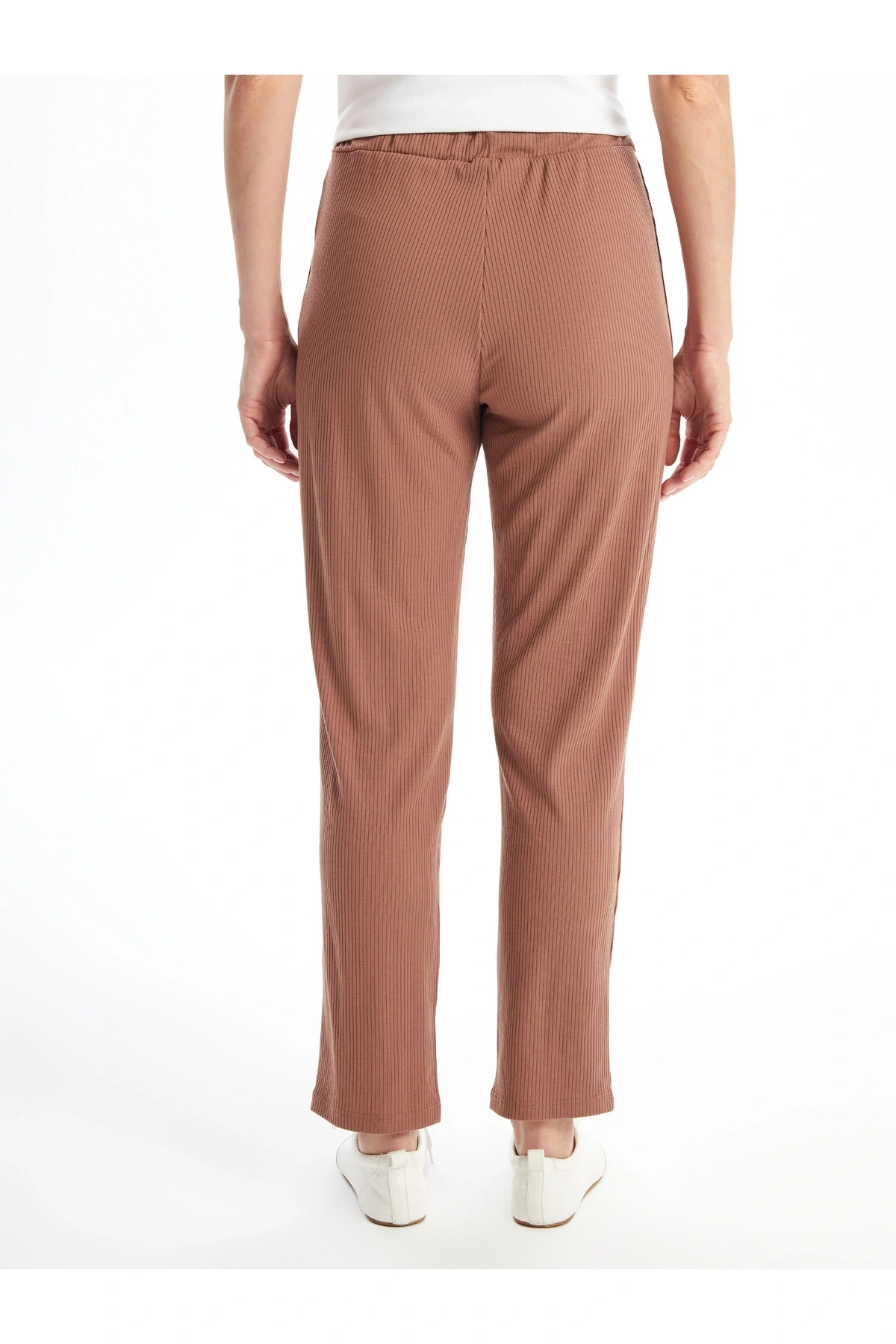 Kadın Beli Lastikli Düz Pantolon