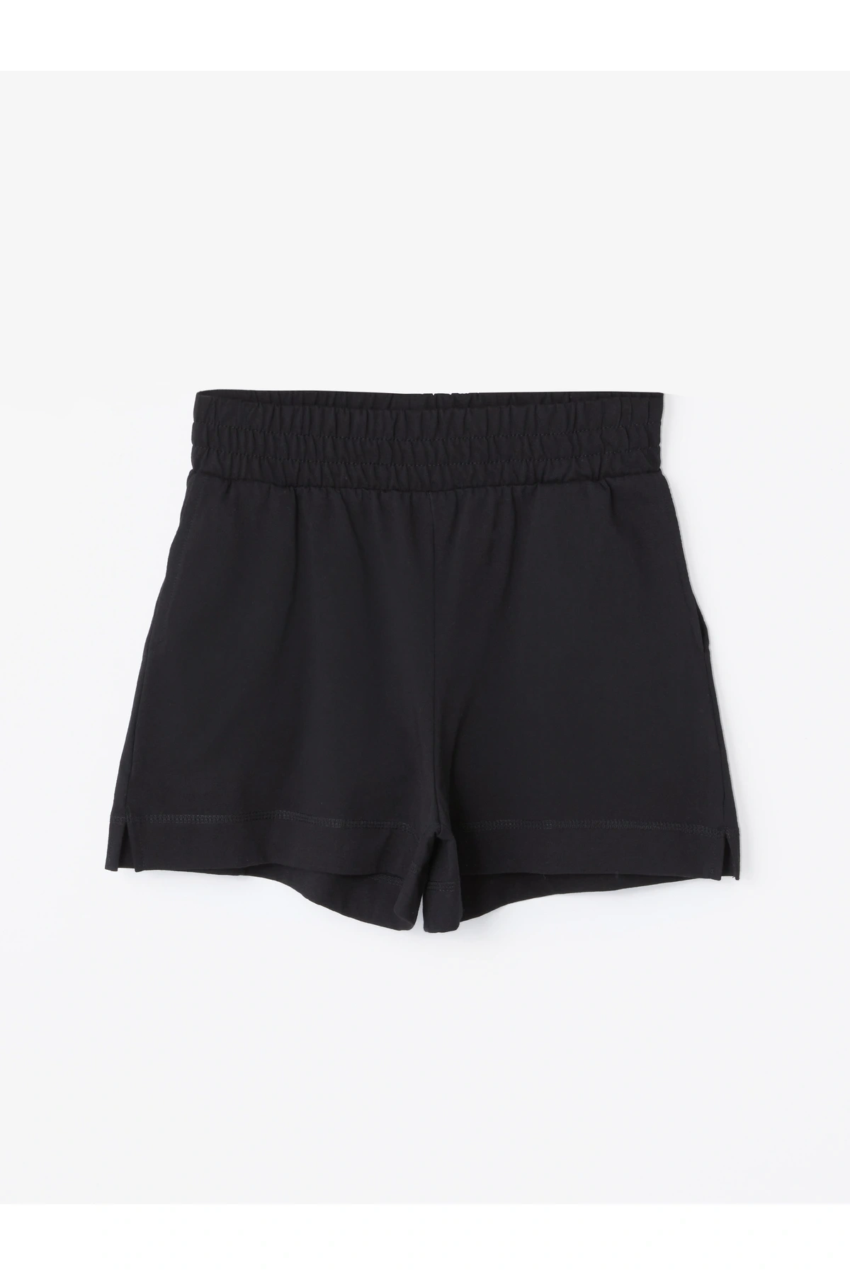 Kadın Beli Lastikli Düz Şort