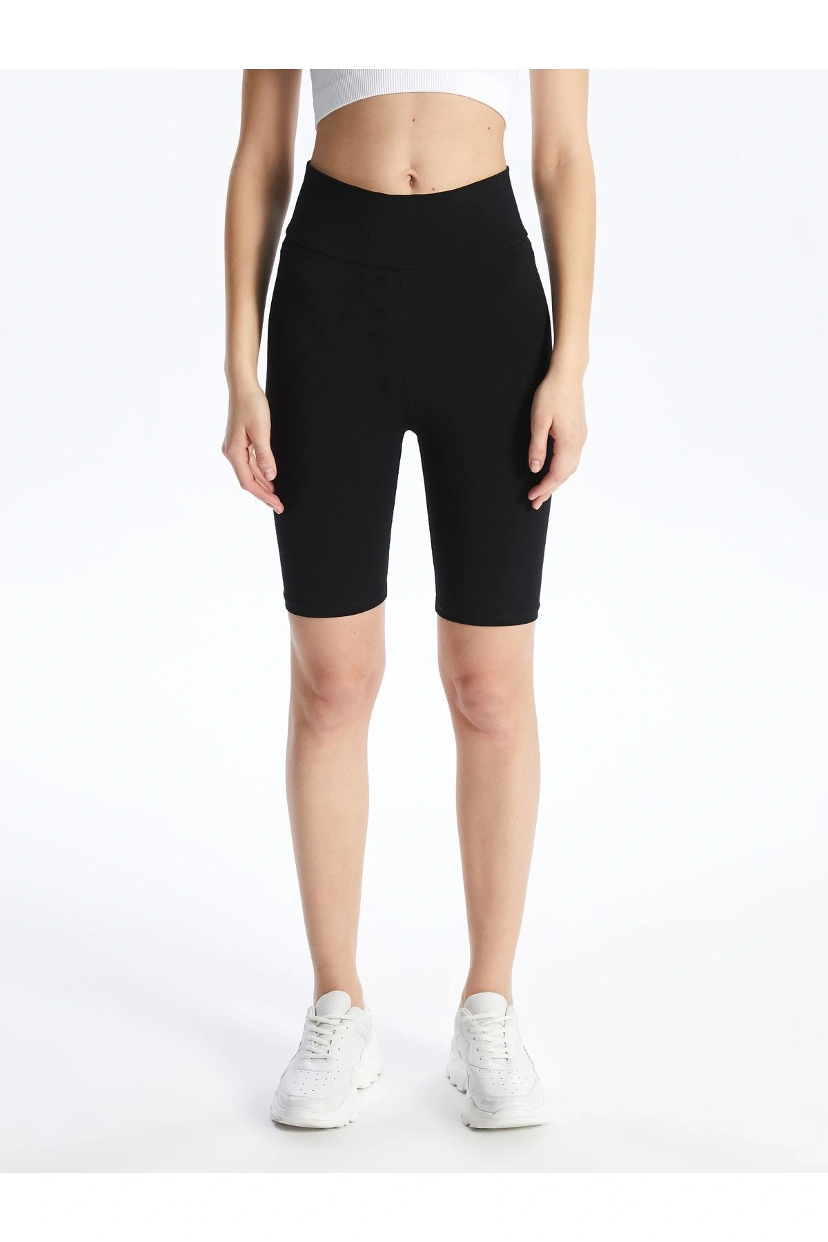 Kadın Beli Lastikli Düz Tayt