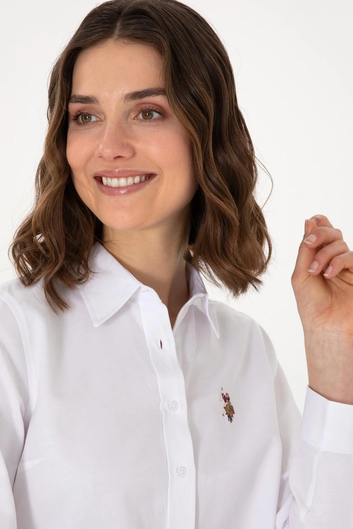 Kadın Beyaz Uzun Kollu Basic Gömlek