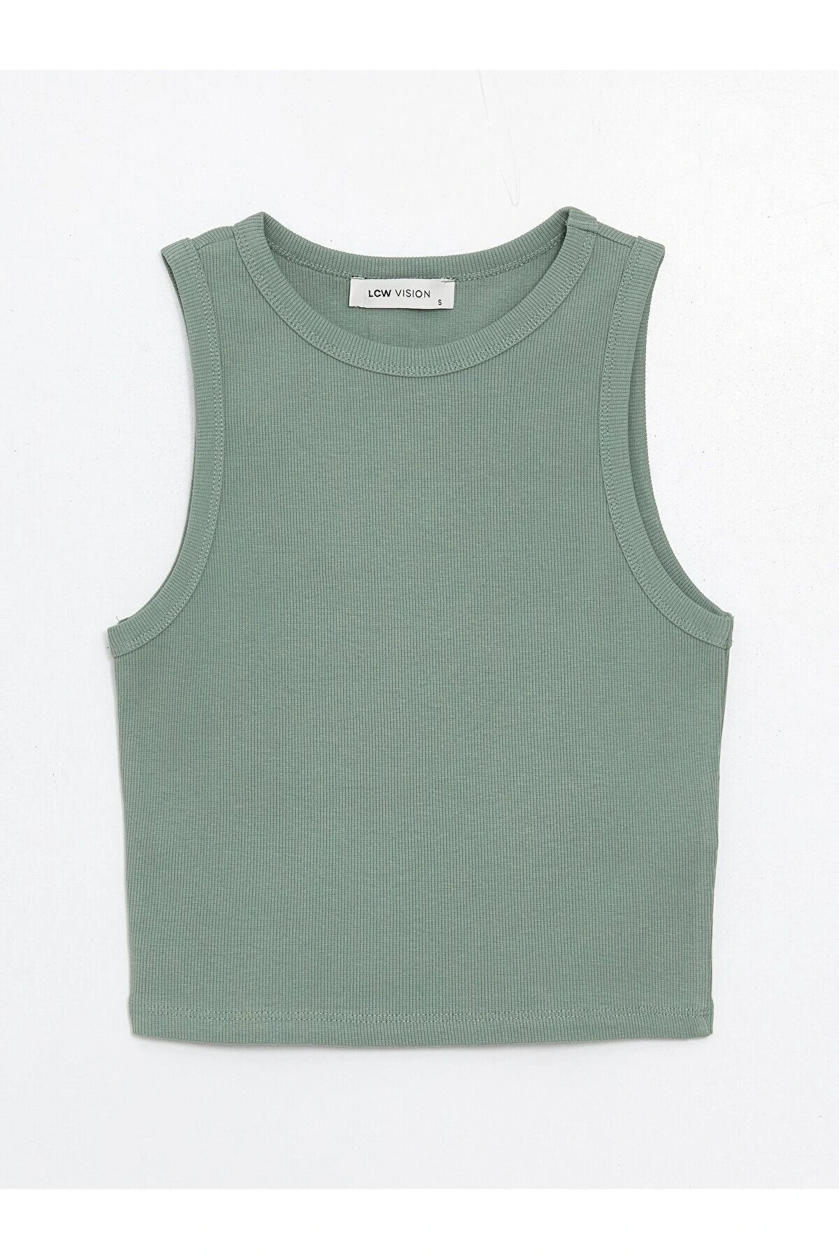 Kadın Bisiklet Yaka Düz Crop