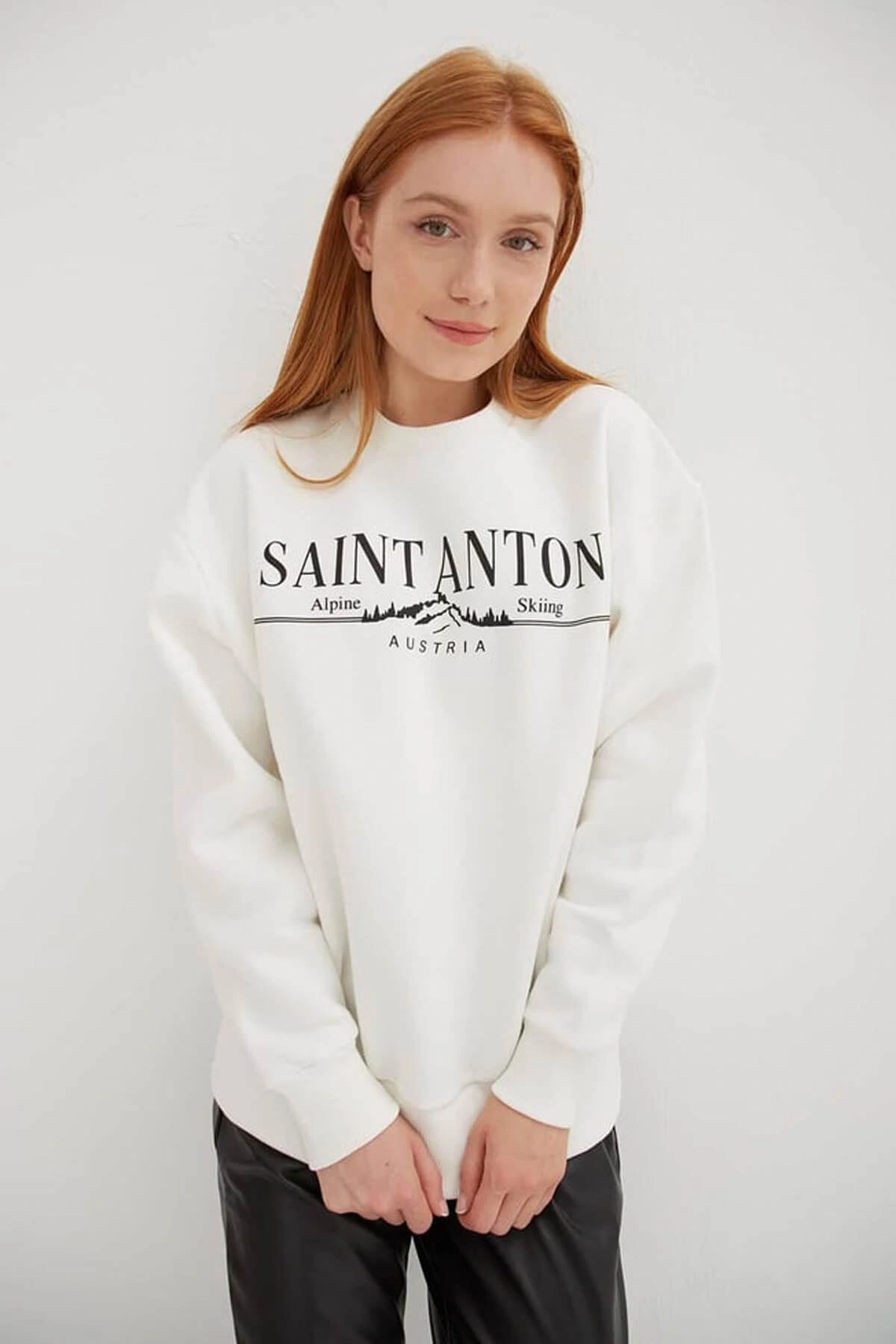 Kadın Ekru Sweatshirt - 25ke21000082