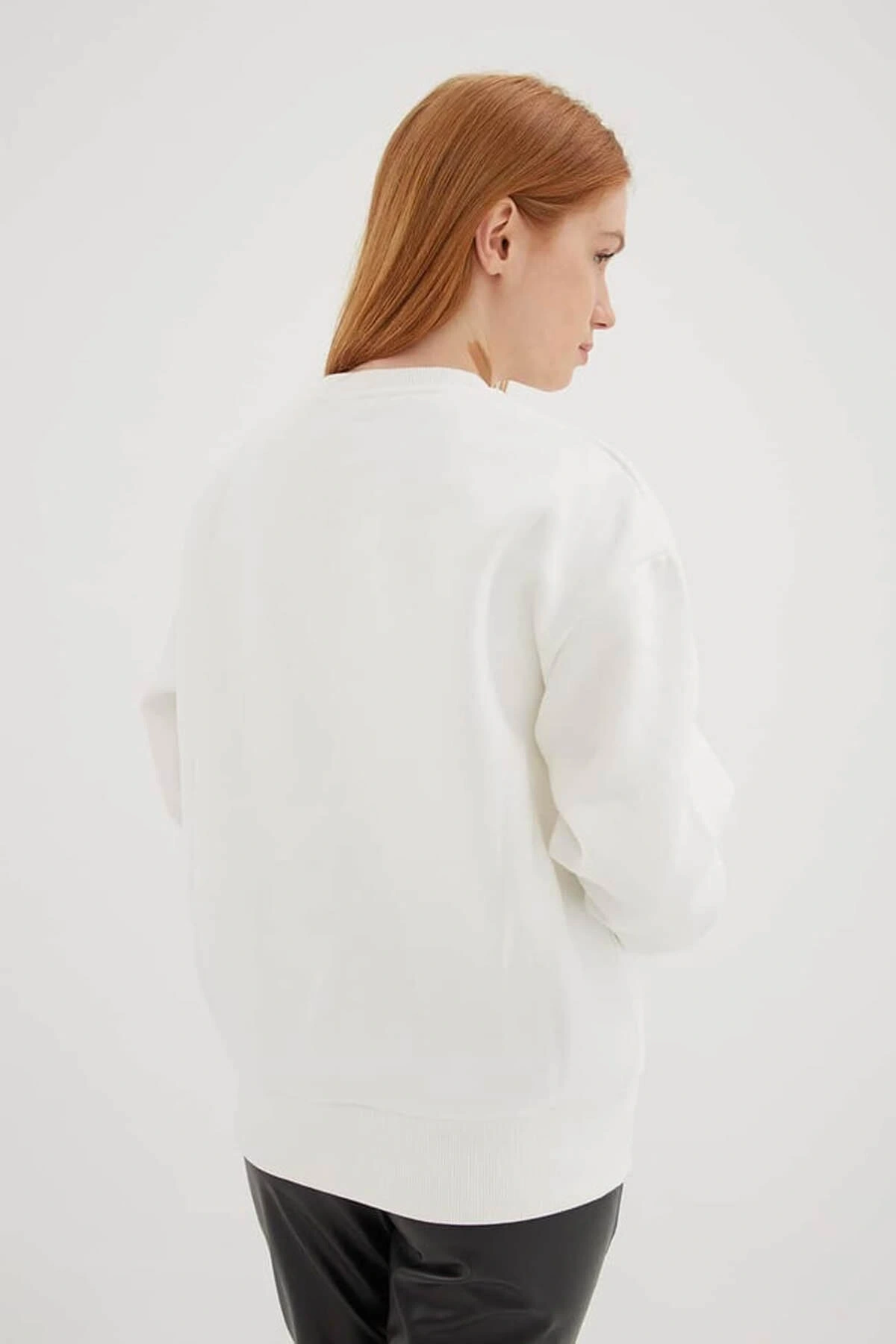 Kadın Ekru Sweatshirt - 25ke21000082