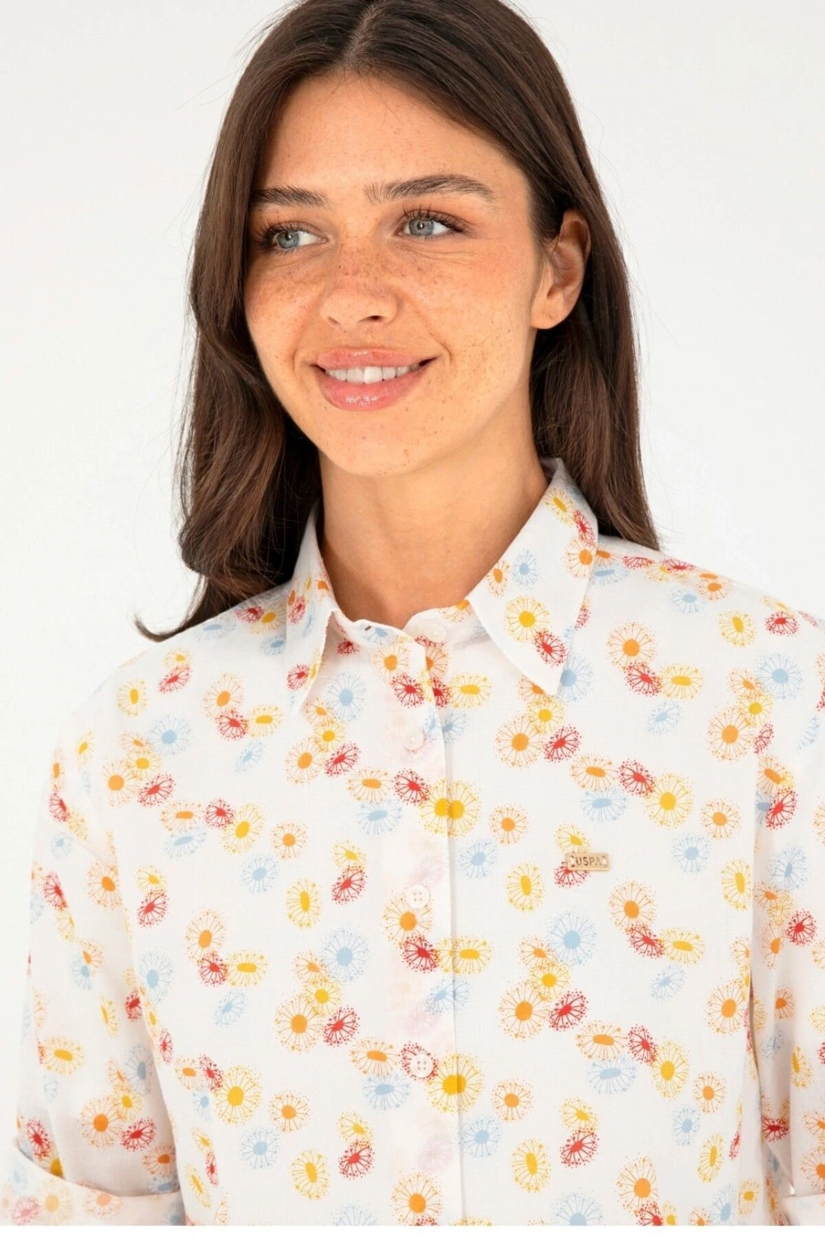 Kadın Kiremit Uzun Kollu Gömlek