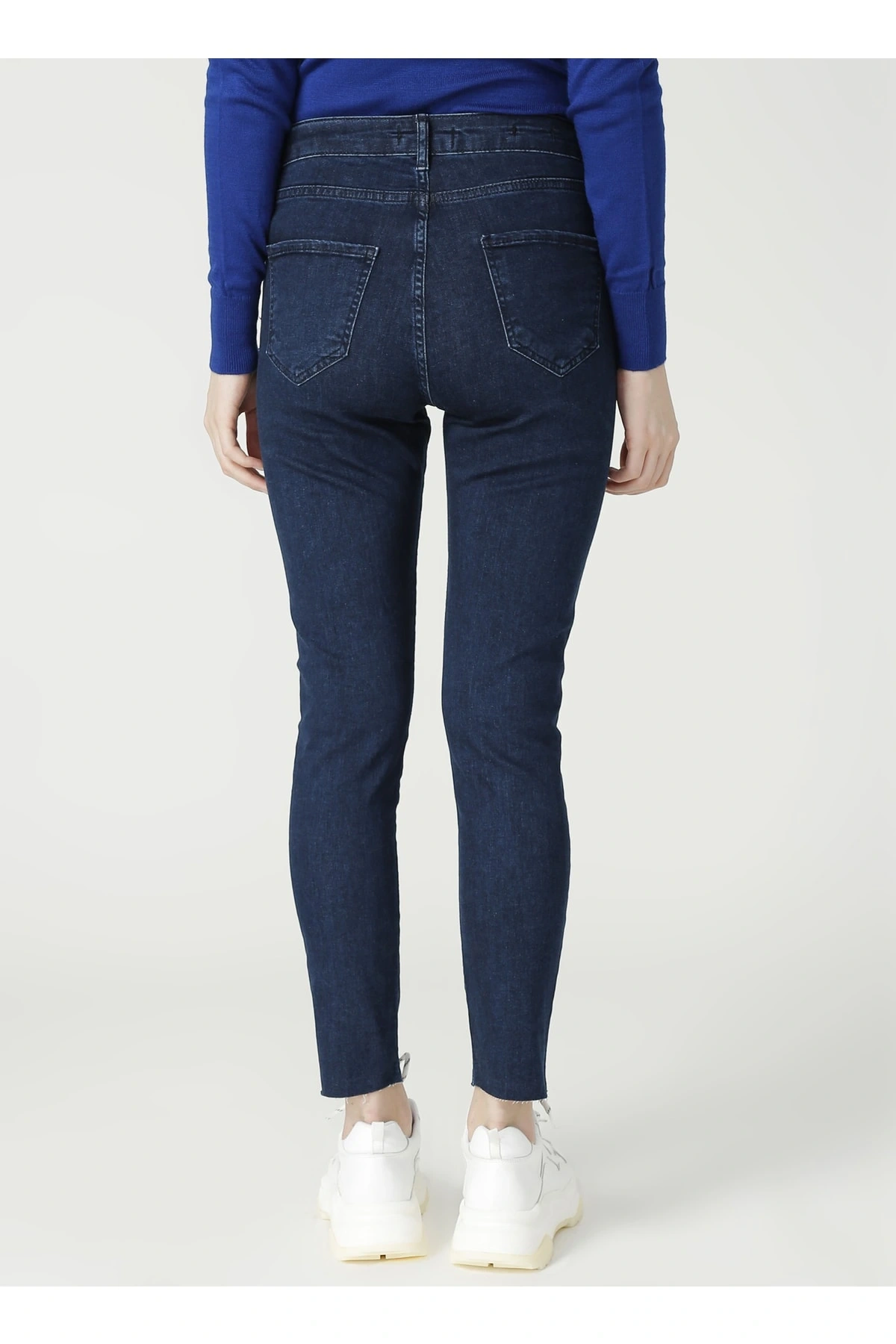 Kadın Koyu Mavi Denim Pantolon