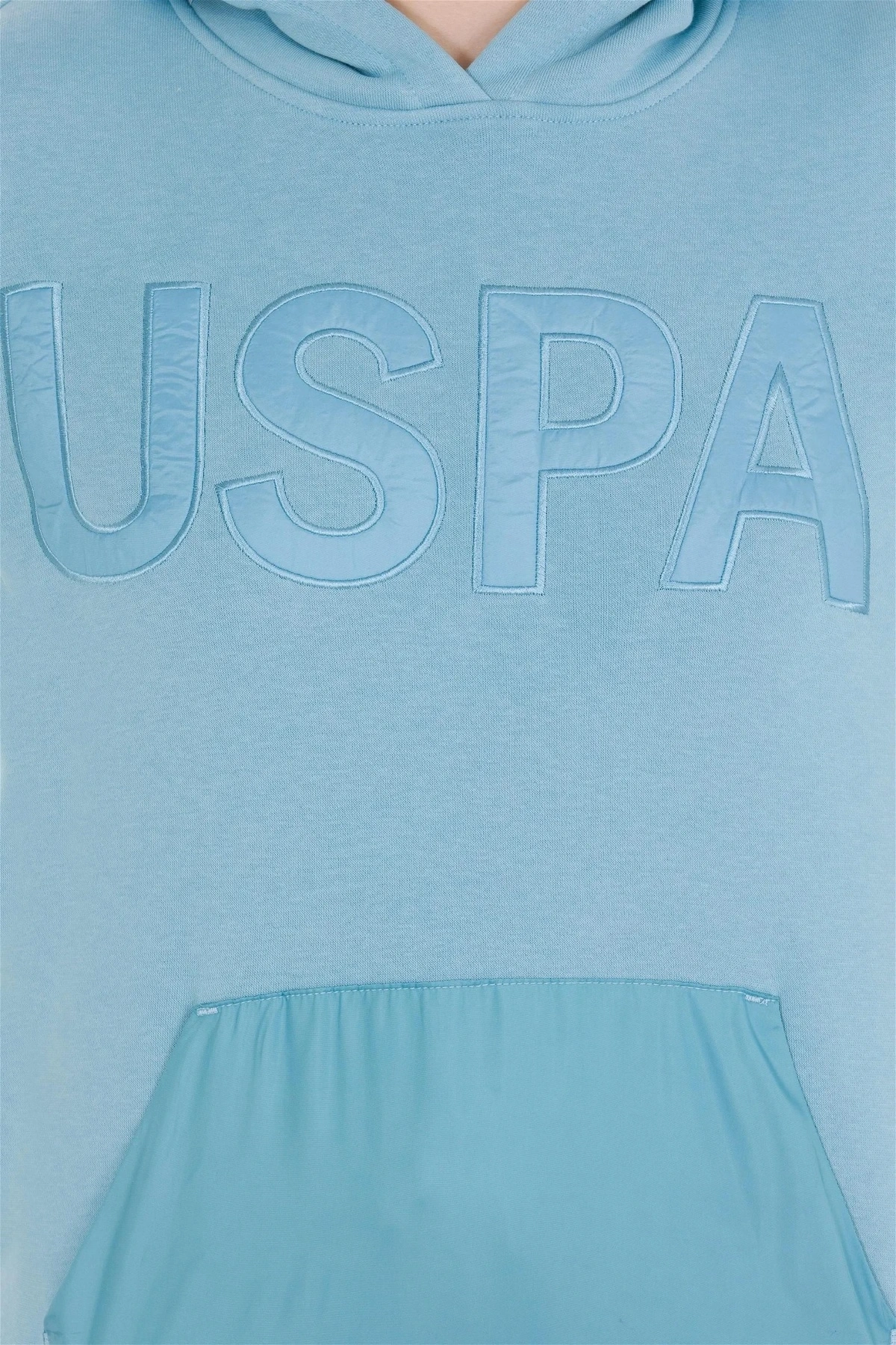 Kadın Mavi Kapüşonlu Sweatshirt