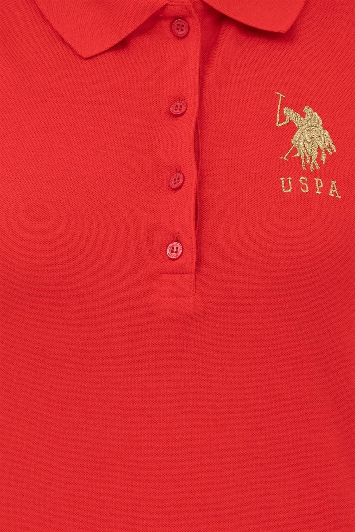 Kadın Polo Yaka Armalı T-shirt 1567889 Kırmızı