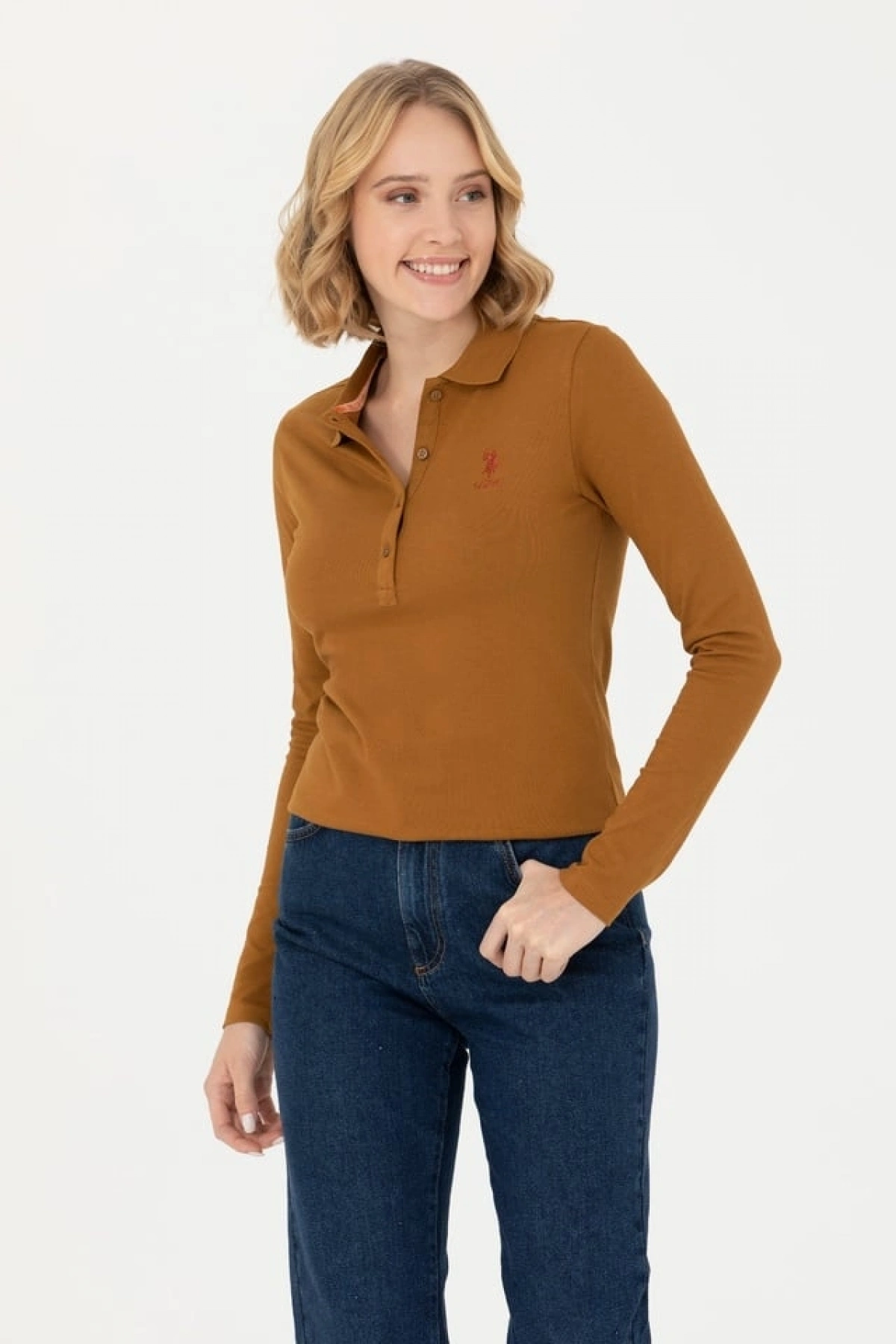 Kadın Siyah Basic Polo Yaka Sweatshirt 1675677