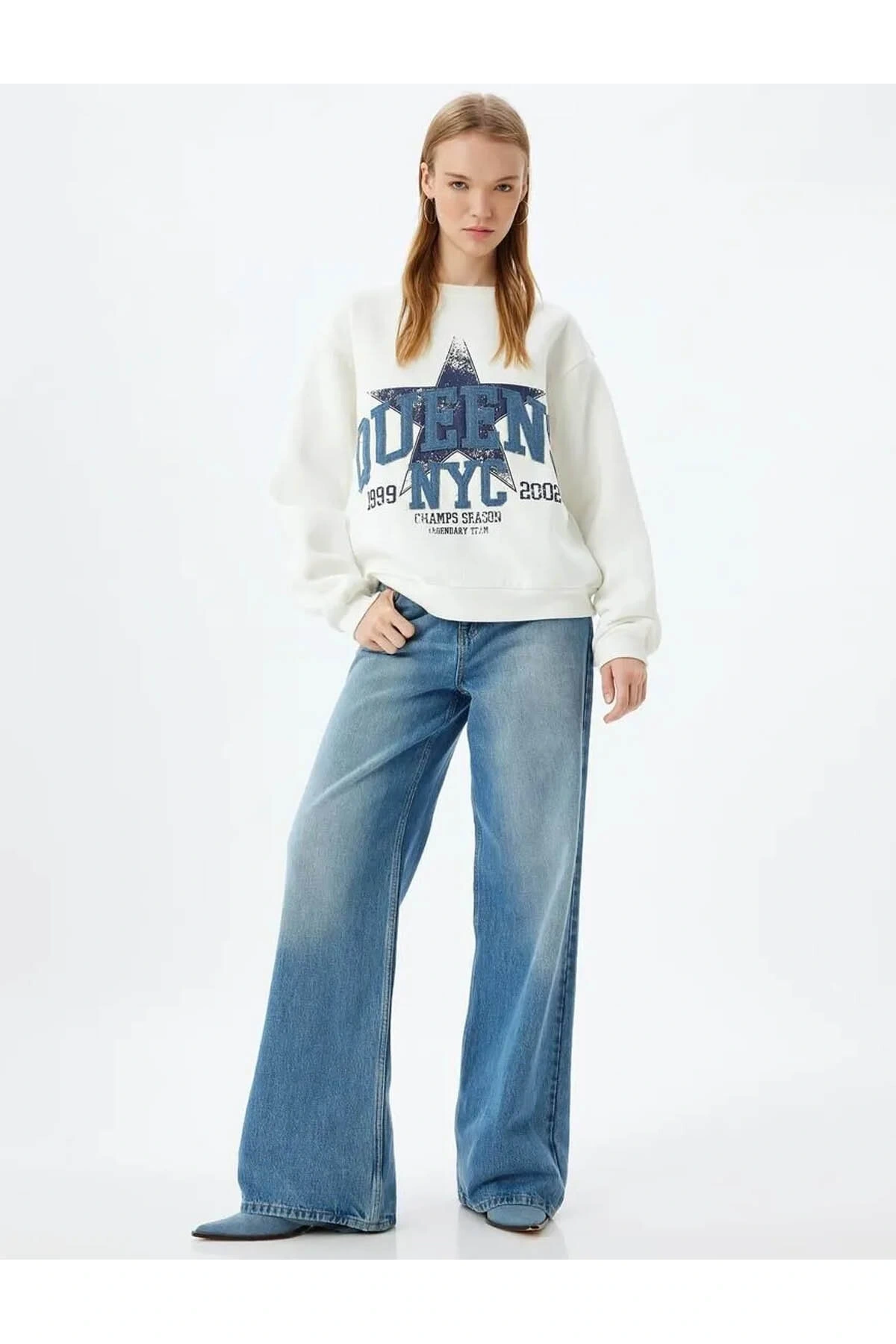 Kadın Sweatshirt Ekru 5wal10132ık