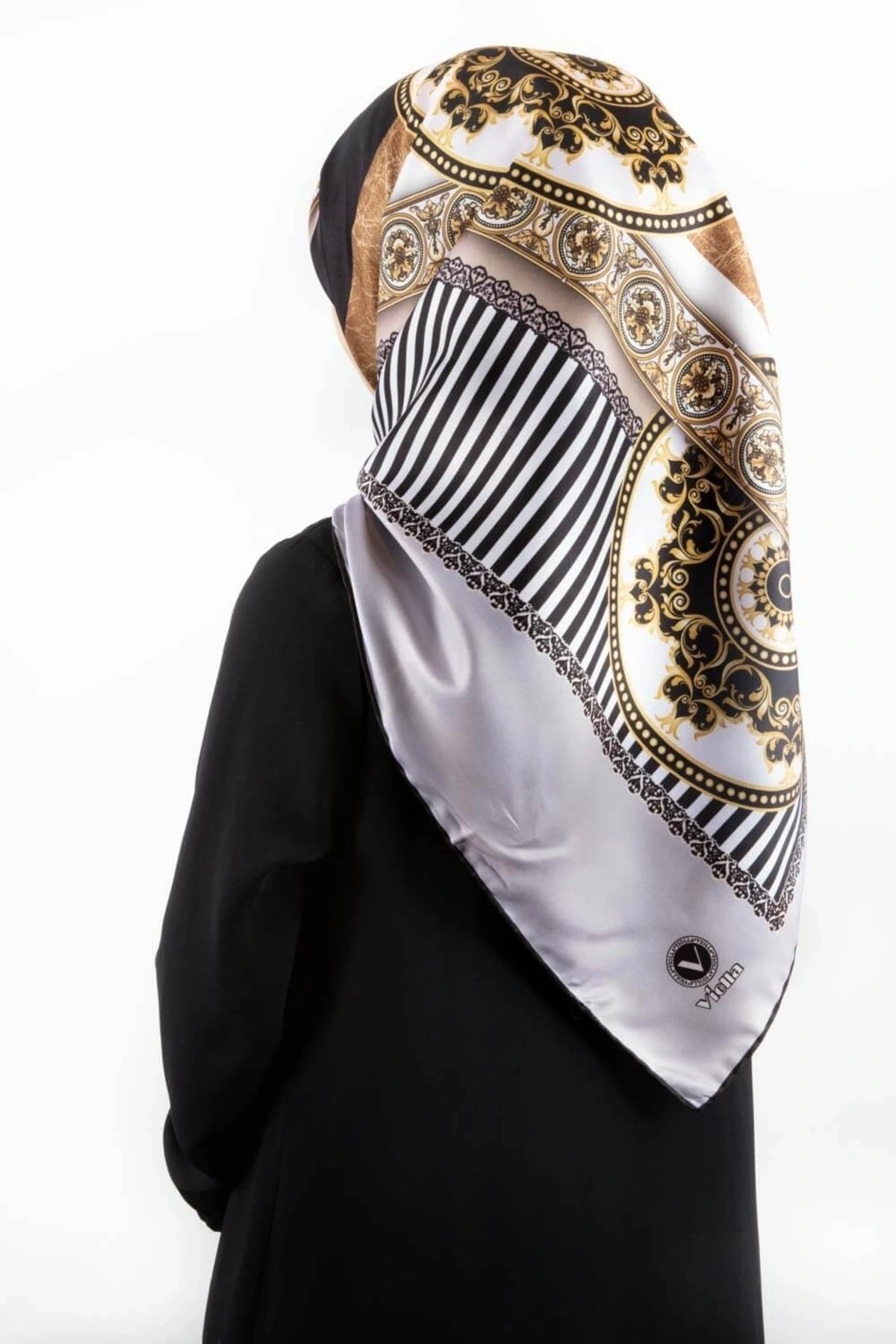 Kadın Twill Eşarp Gümüş 90x90