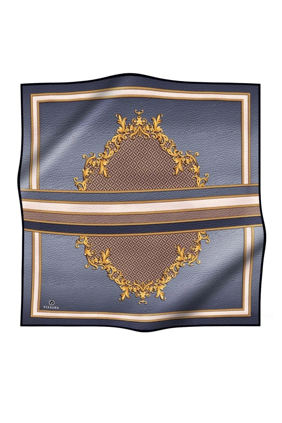 Kadın Twill Ipek Eşarp Gri Bej