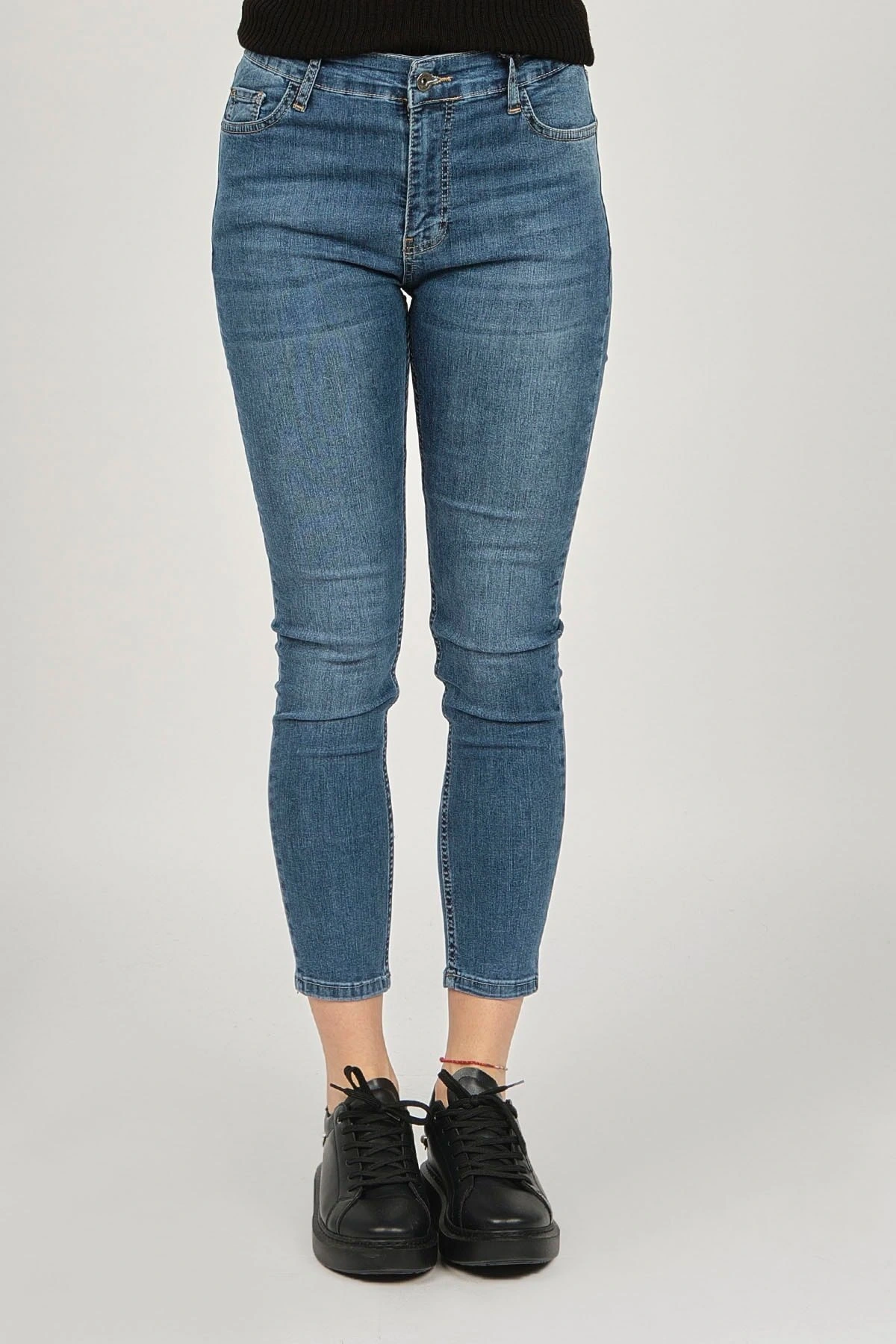 Kadın Yüksek Bel Jean Pantolon 5370693 Mavi