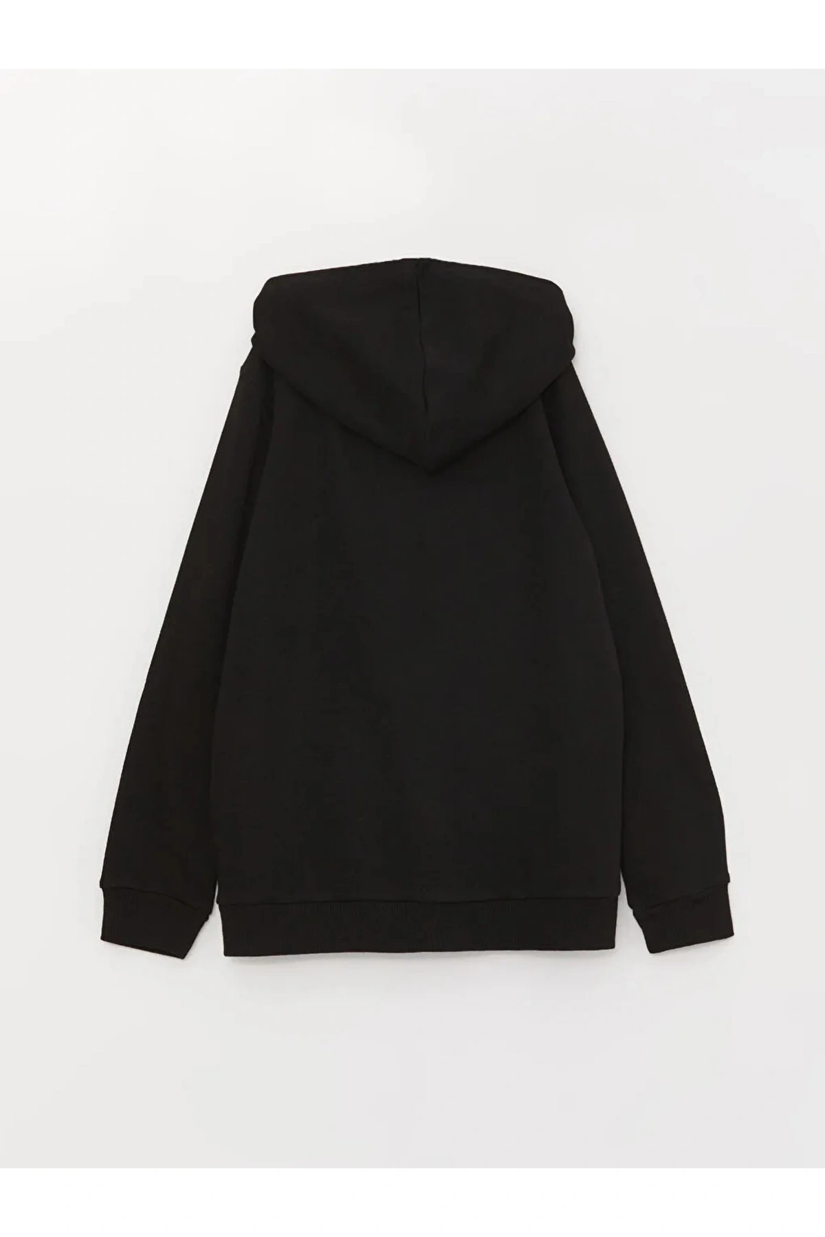 Kapüşonlu Basic Uzun Kollu Kız Çocuk Fermuarlı Sweatshirt