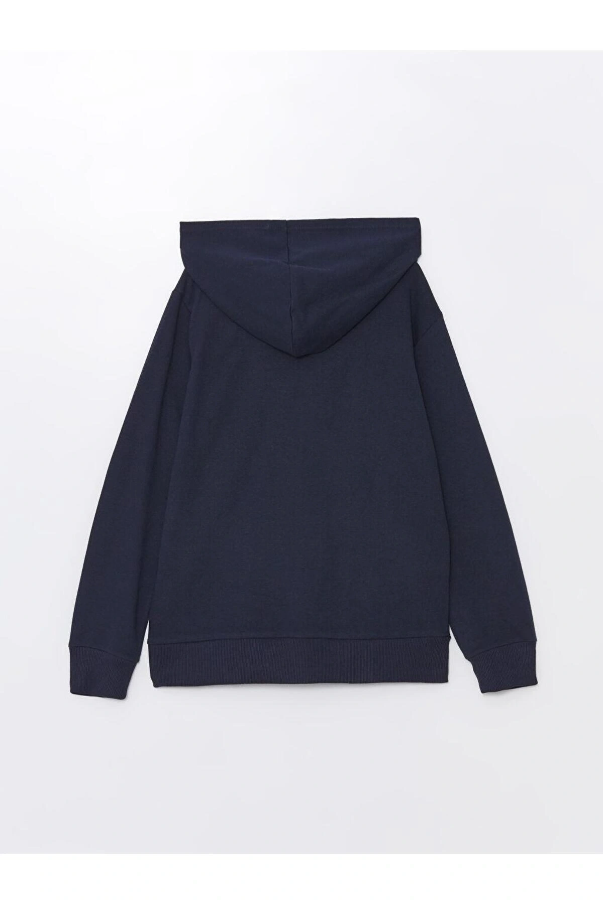 Kapüşonlu Basic Uzun Kollu Kız Çocuk Fermuarlı Sweatshirt (W4)
