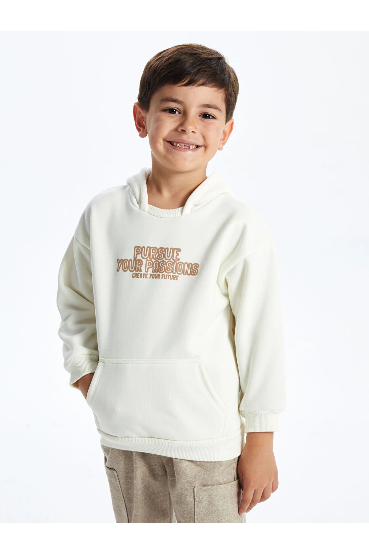 Kapüşonlu Baskılı Erkek Bebek Sweatshirt