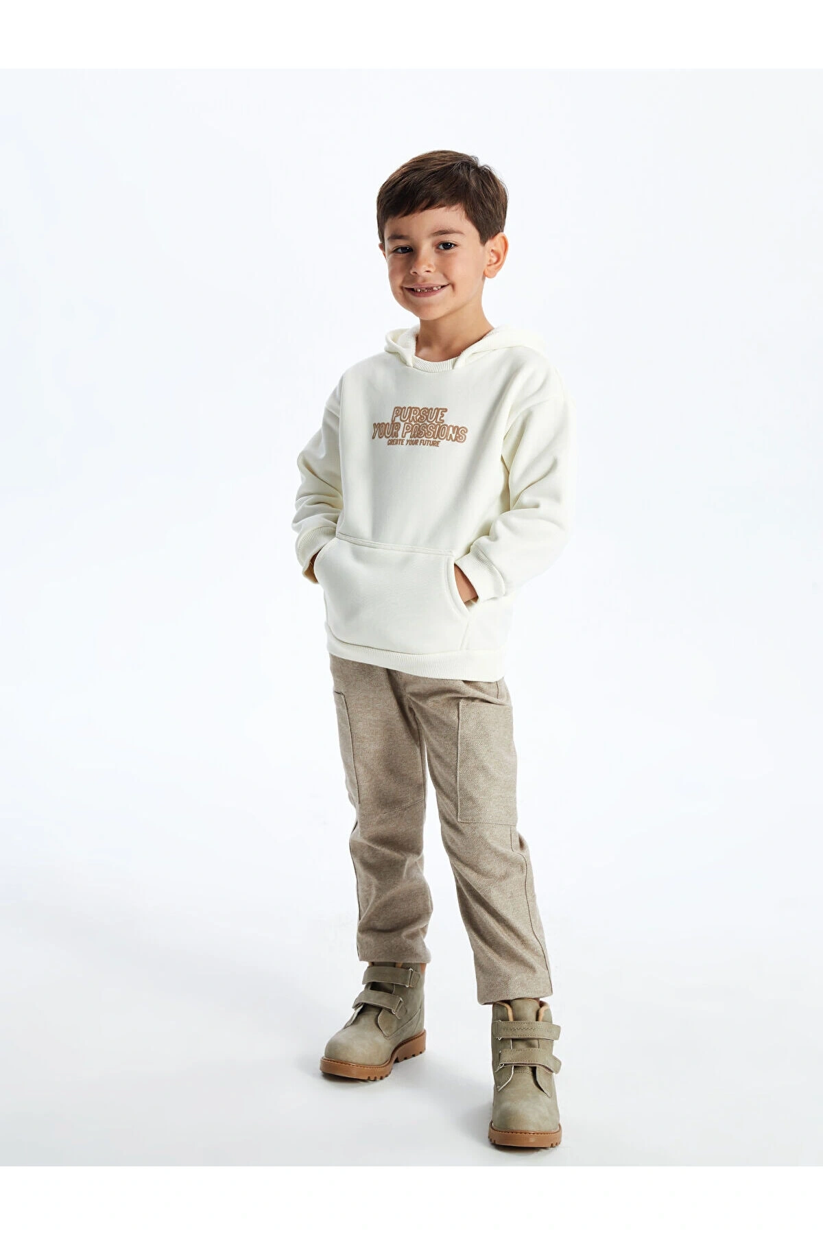 Kapüşonlu Baskılı Erkek Bebek Sweatshirt