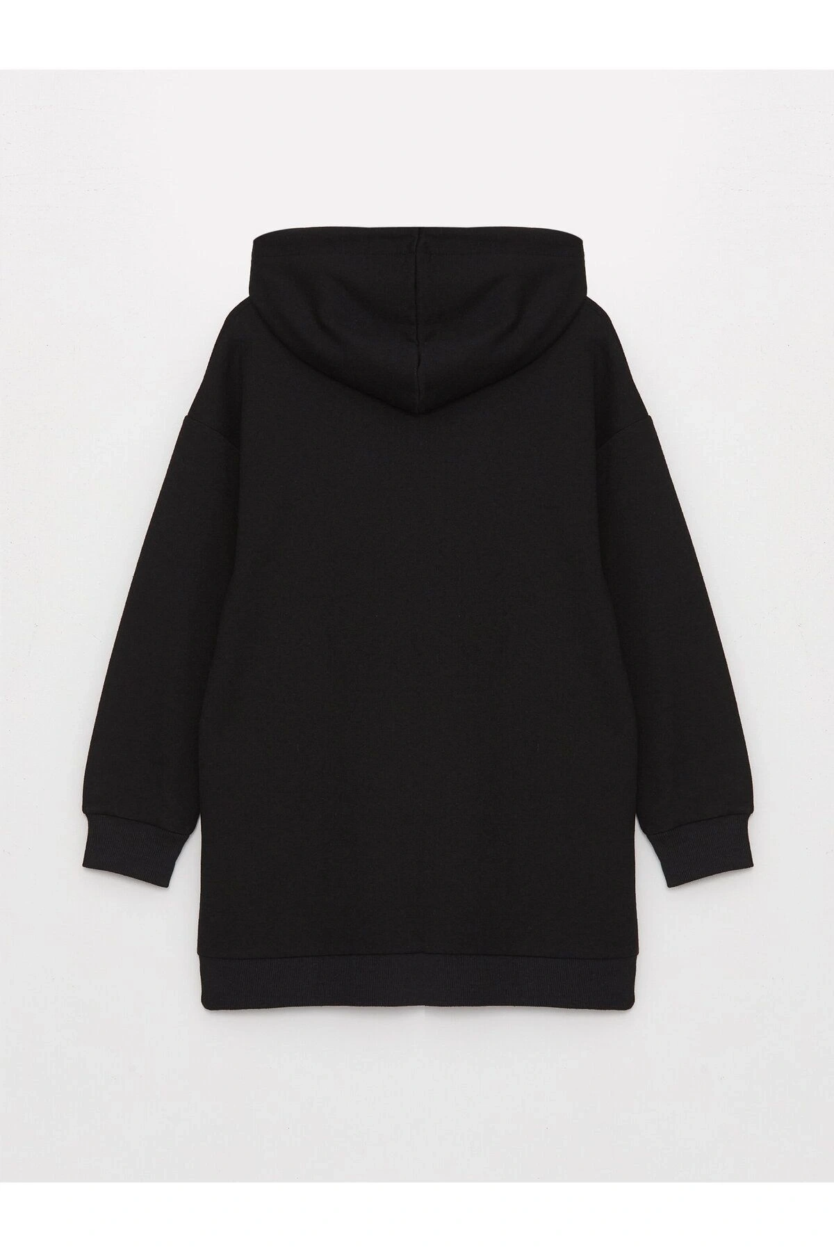 Kapüşonlu Düz Uzun Kollu Kadın Sweatshirt Tunik