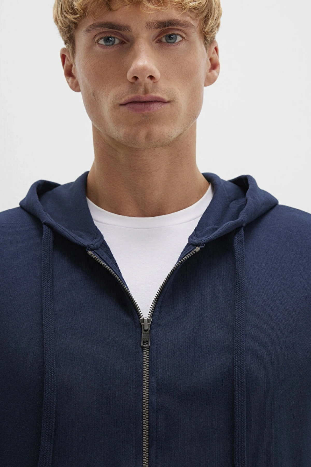 Kapüşonlu Fermuarlı Lacivert Sweatshirt