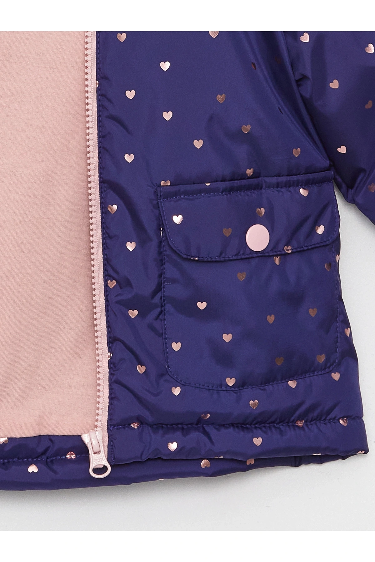 Kapüşonlu Uzun Kollu Kız Bebek Mont