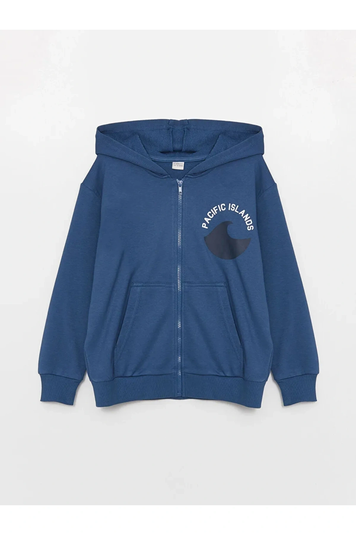 Kids Kapüşonlu Baskılı Uzun Kollu Erkek Çocuk Fermuarlı Sweatshirt