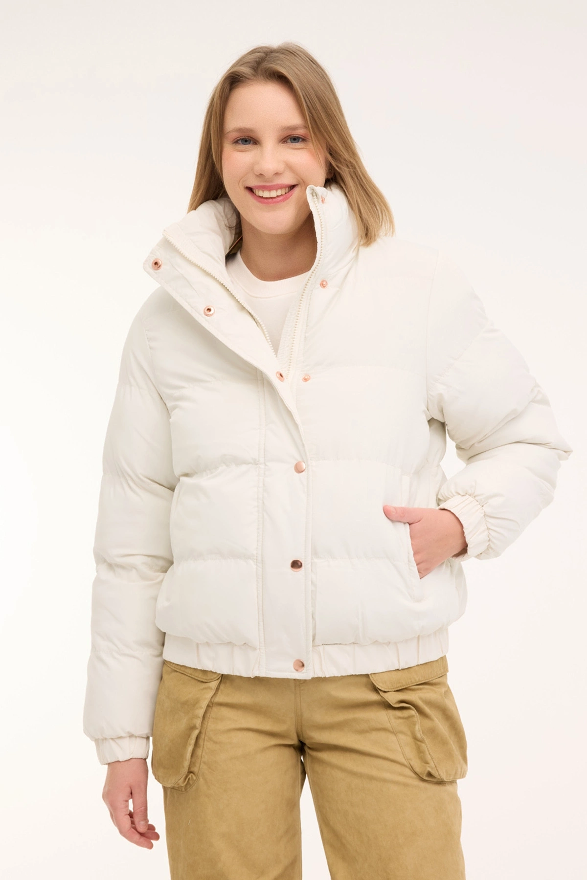 Kinetix WL SLAY 2 4PR Ekru Kadın Kısa Kaban