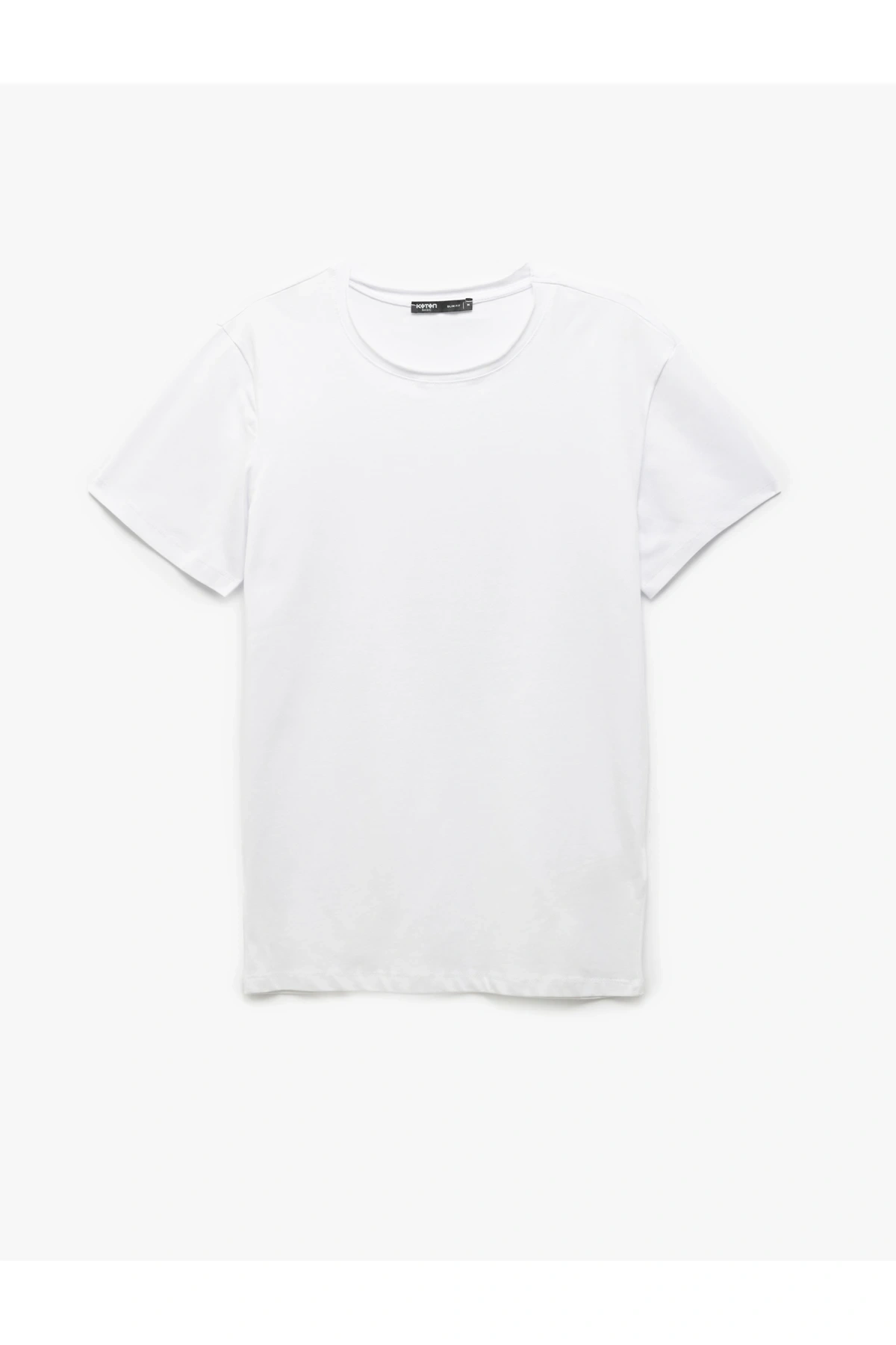 Kısa Kollu Bisiklet Yaka Pamuklu Erkek Slim Fit Tişört
