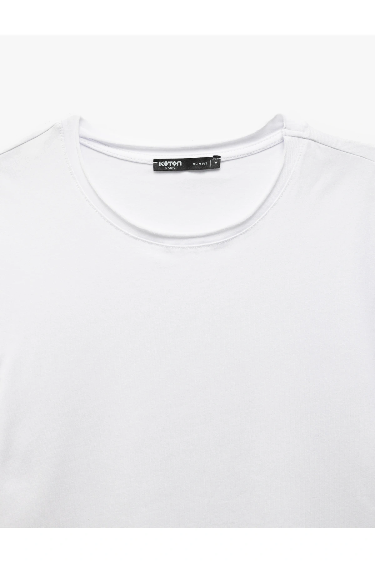 Kısa Kollu Bisiklet Yaka Pamuklu Erkek Slim Fit Tişört