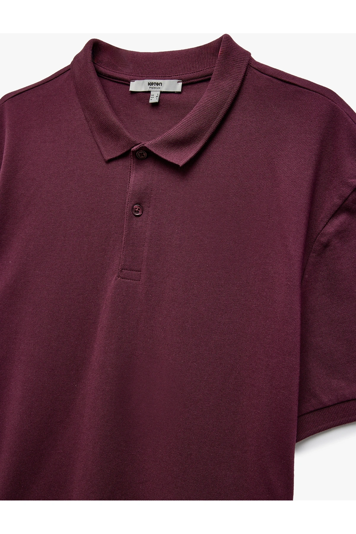 Kısa Kollu Pamuklu Pike Kumaş Polo Yaka Slim Fit Tişört
