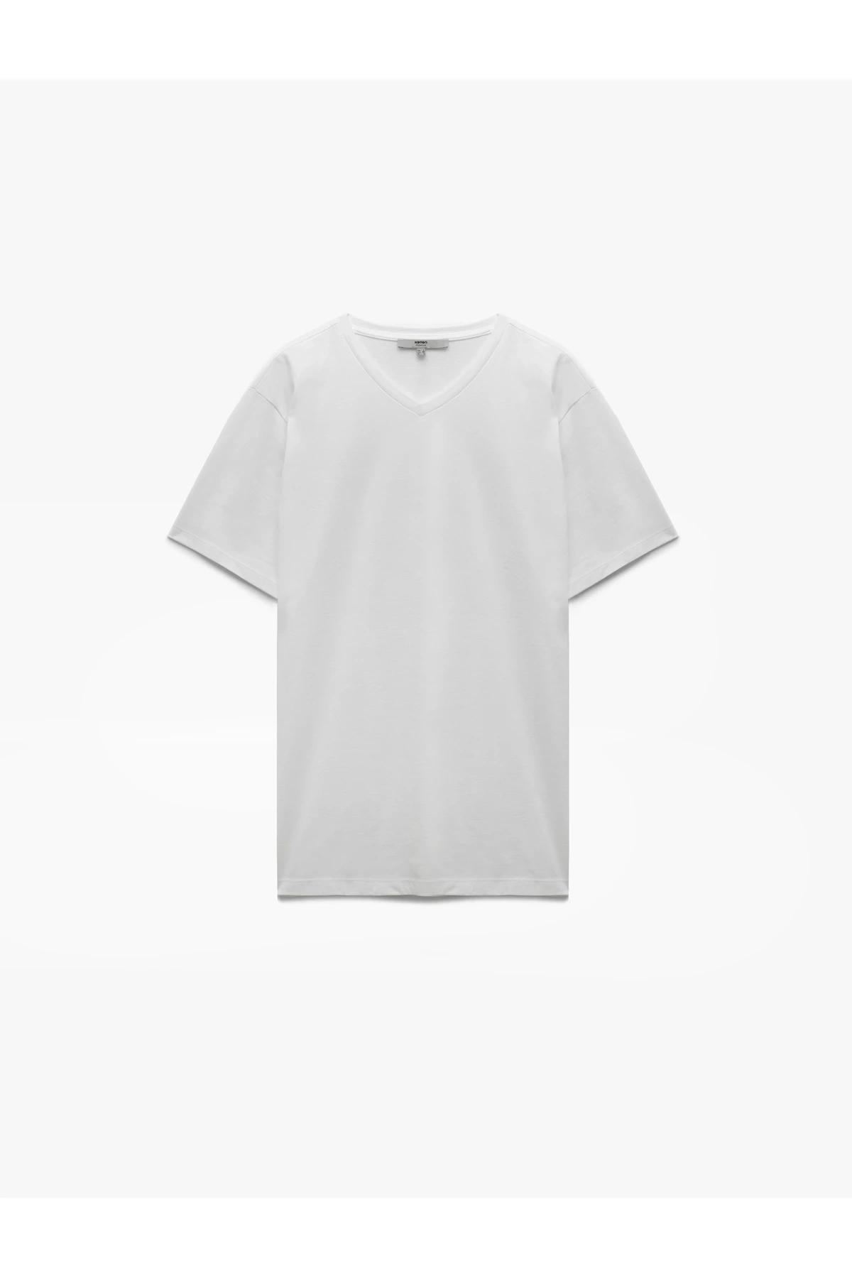 Kısa Kollu V Yaka Pamuklu Basic Erkek Slim Fit Tişört