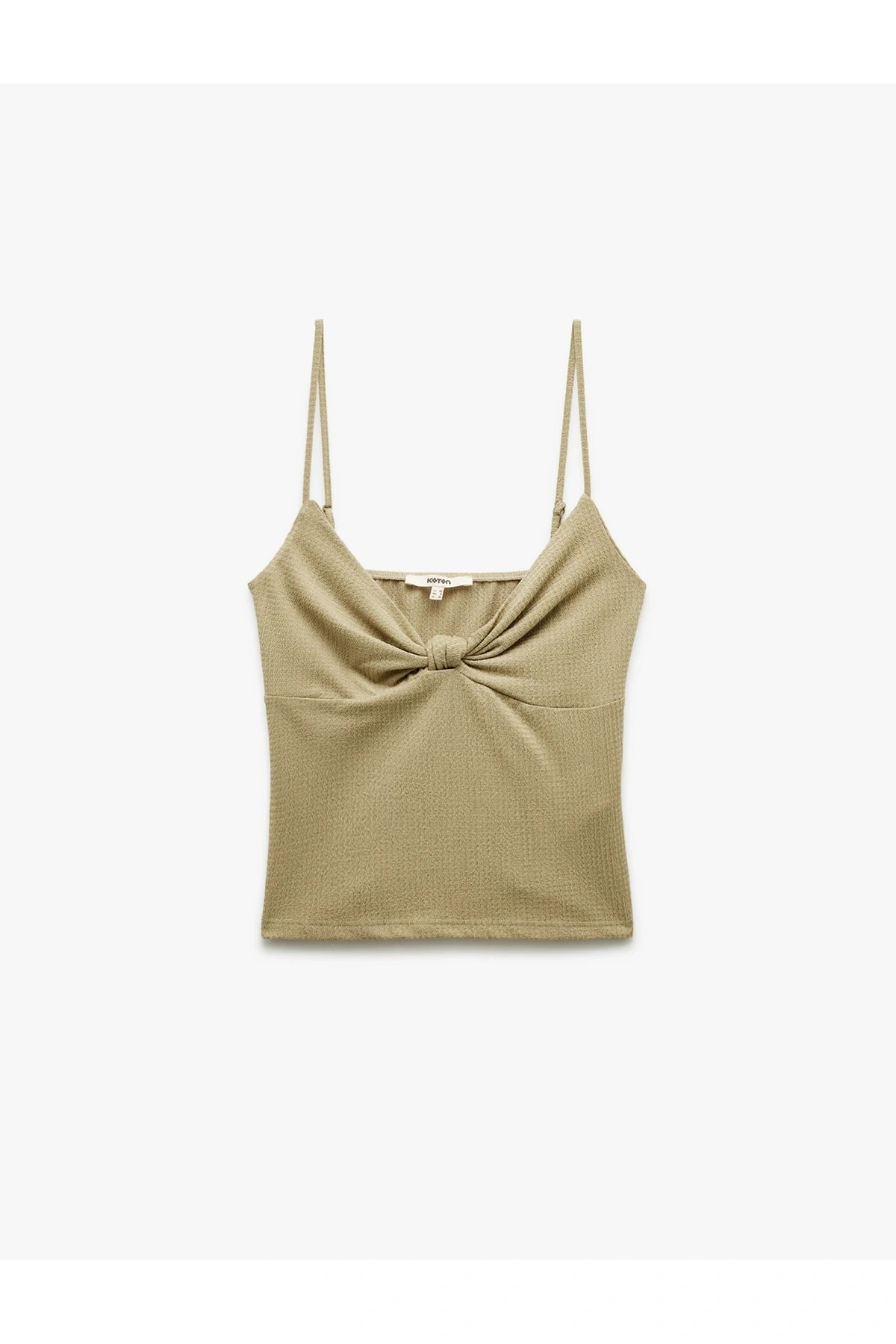 Kolsuz Düğüm Detaylı İnce Askılı Bluz