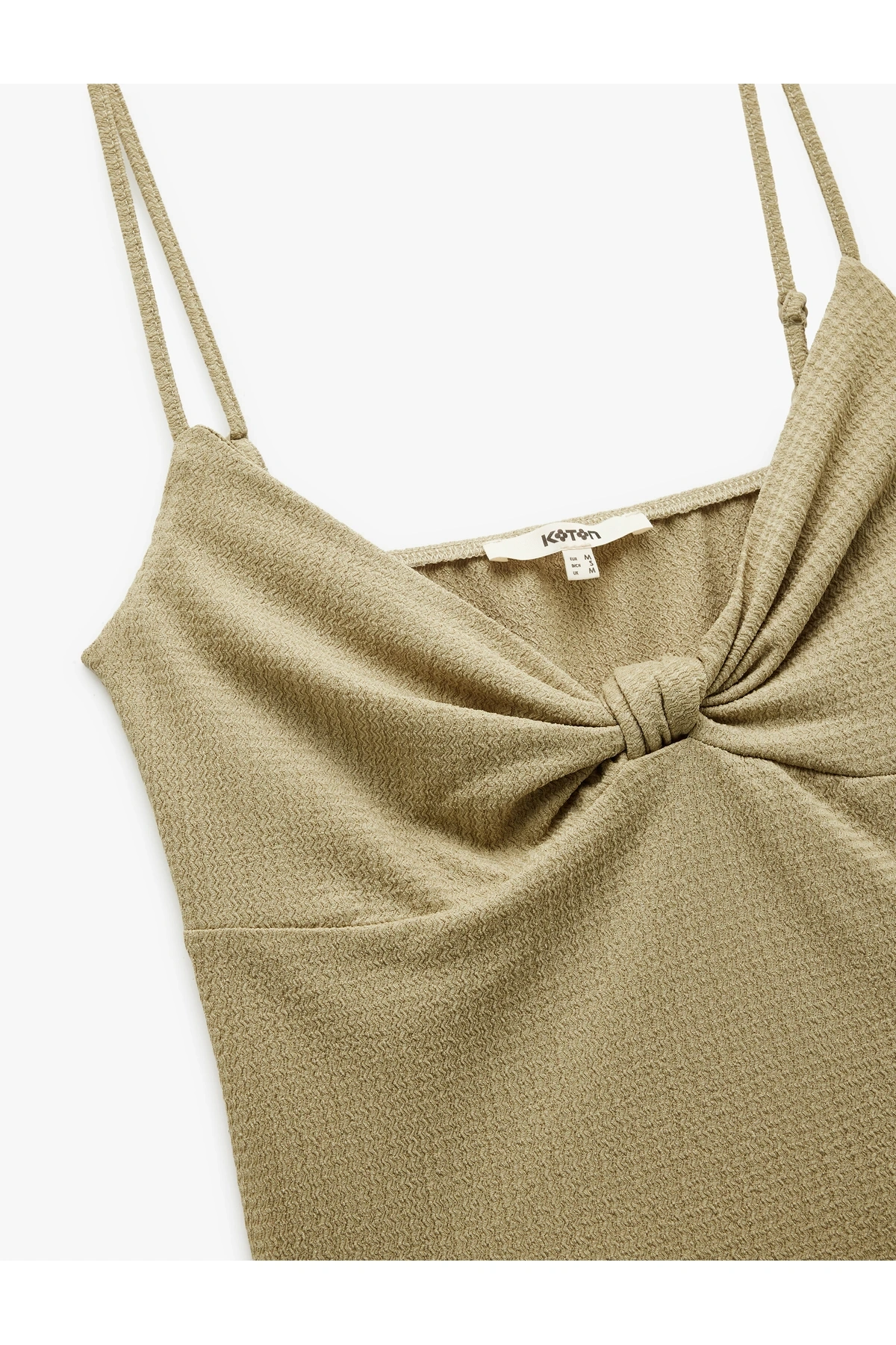 Kolsuz Düğüm Detaylı İnce Askılı Bluz