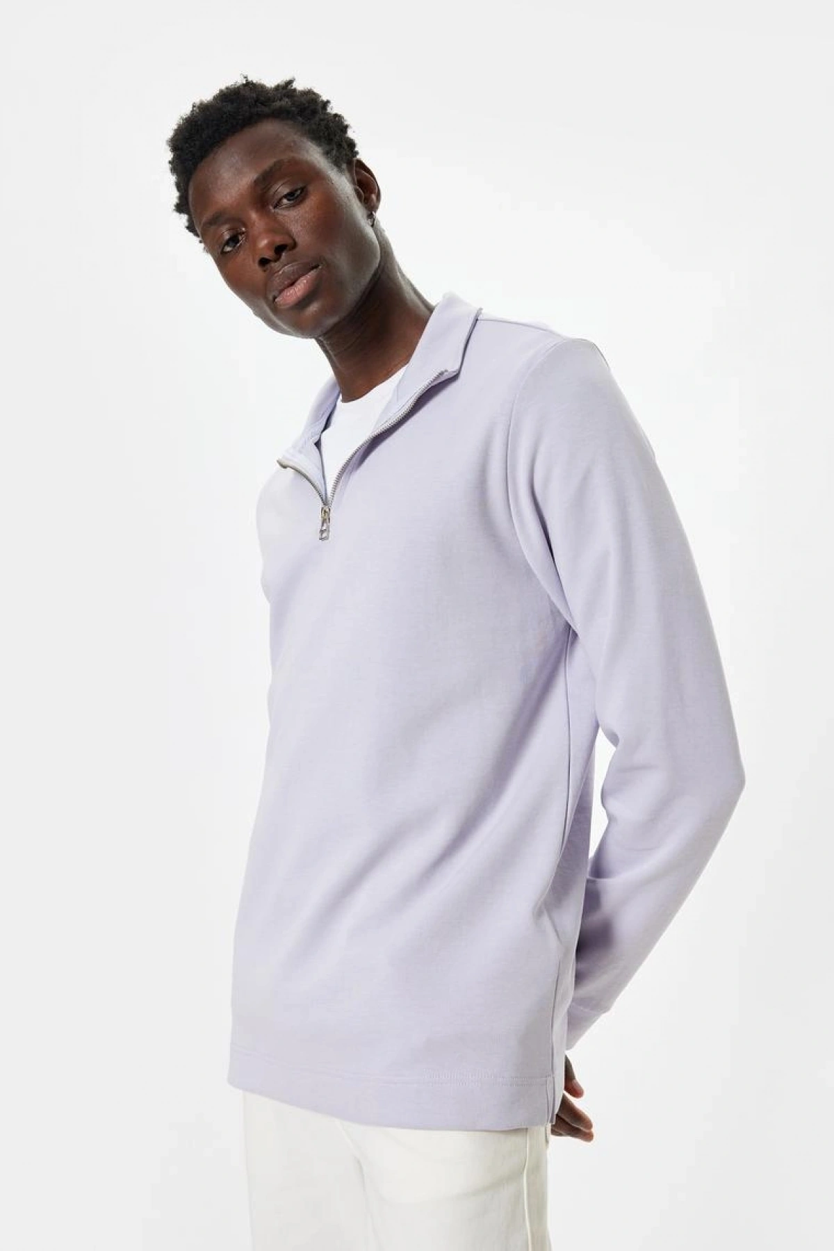 KOTON Basic Pamuklu Yarım Fermuarlı Sweatshirt
