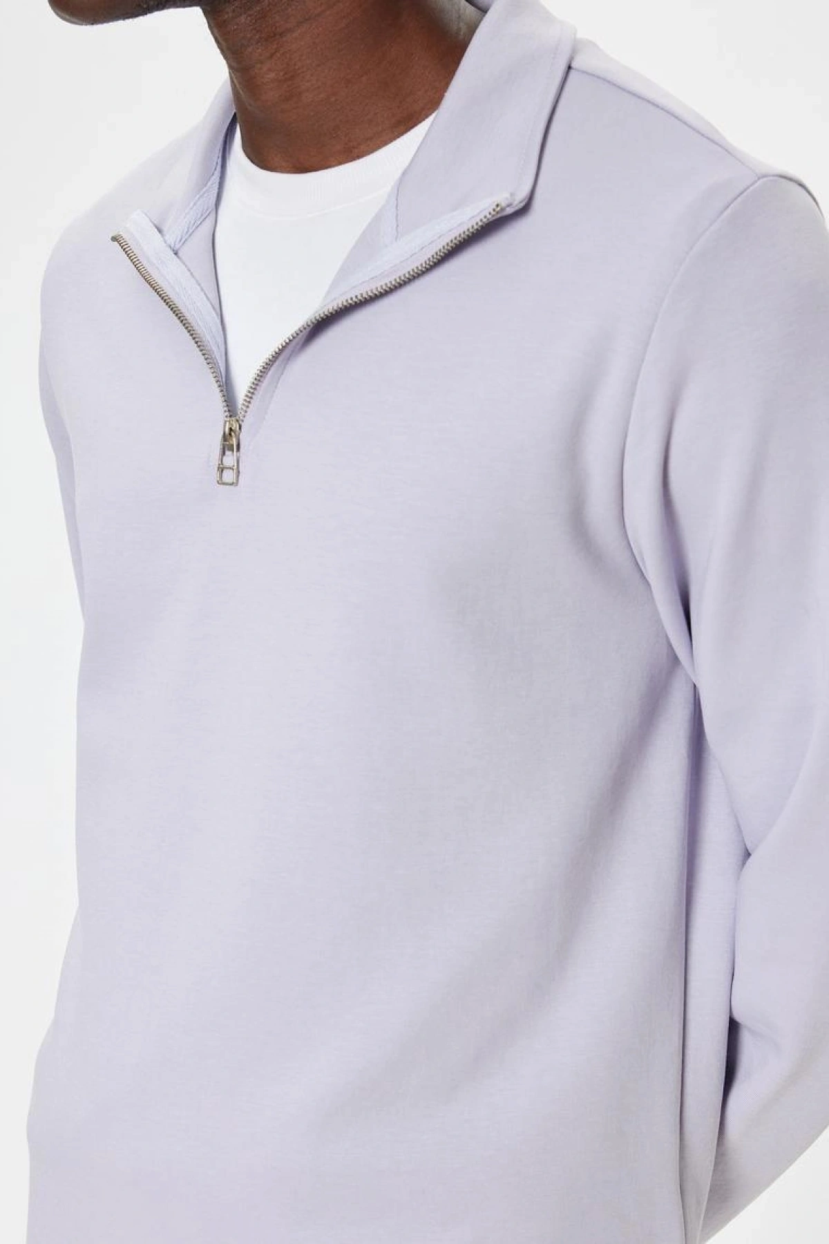 KOTON Basic Pamuklu Yarım Fermuarlı Sweatshirt