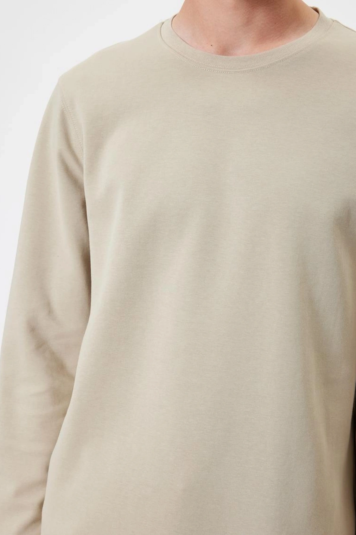 KOTON Bisiklet Yaka Sweatshirt Basic Uzun Kollu Pamuklu İnterlok Kumaş