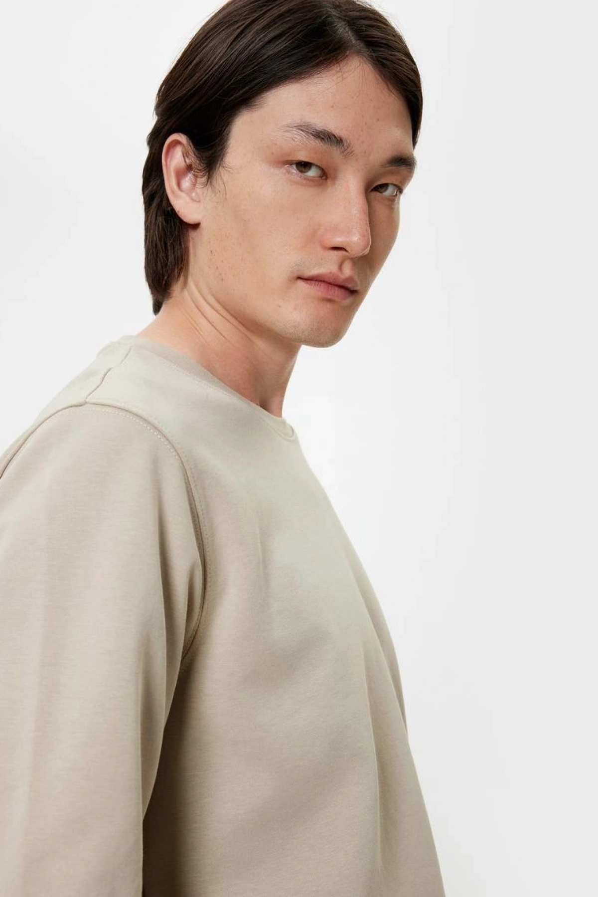 KOTON Bisiklet Yaka Sweatshirt Basic Uzun Kollu Pamuklu İnterlok Kumaş