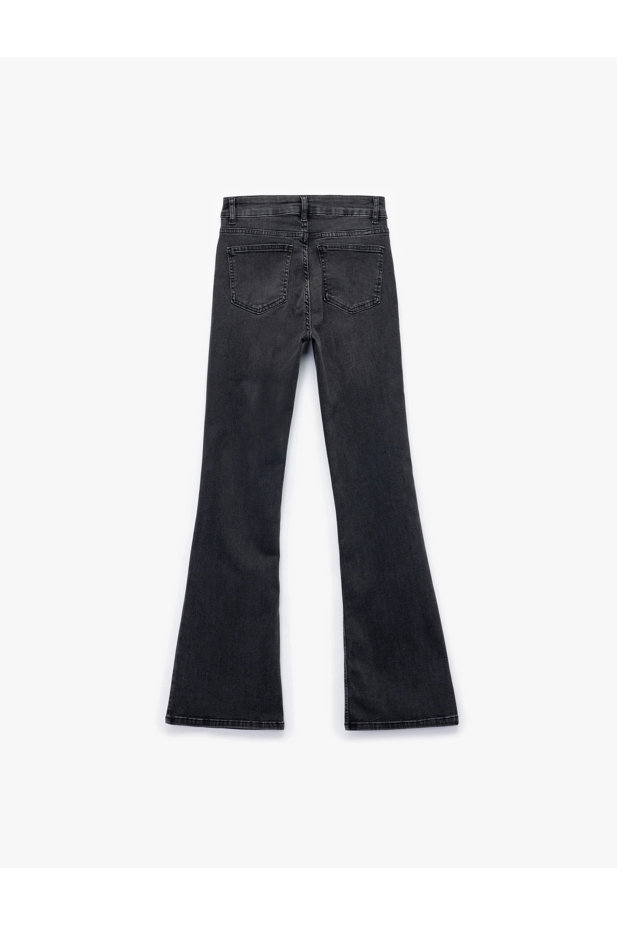 Koton Dar Kesim Düğmeli Pamuklu İspanyol Paça Jean Pantolon - Flare Jeans