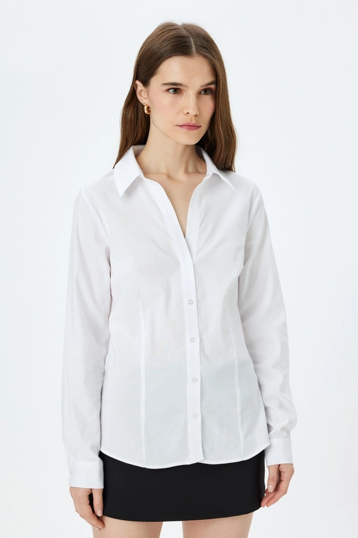 KOTON Klasik Yaka Uzun Kollu Slim Fit Gömlek