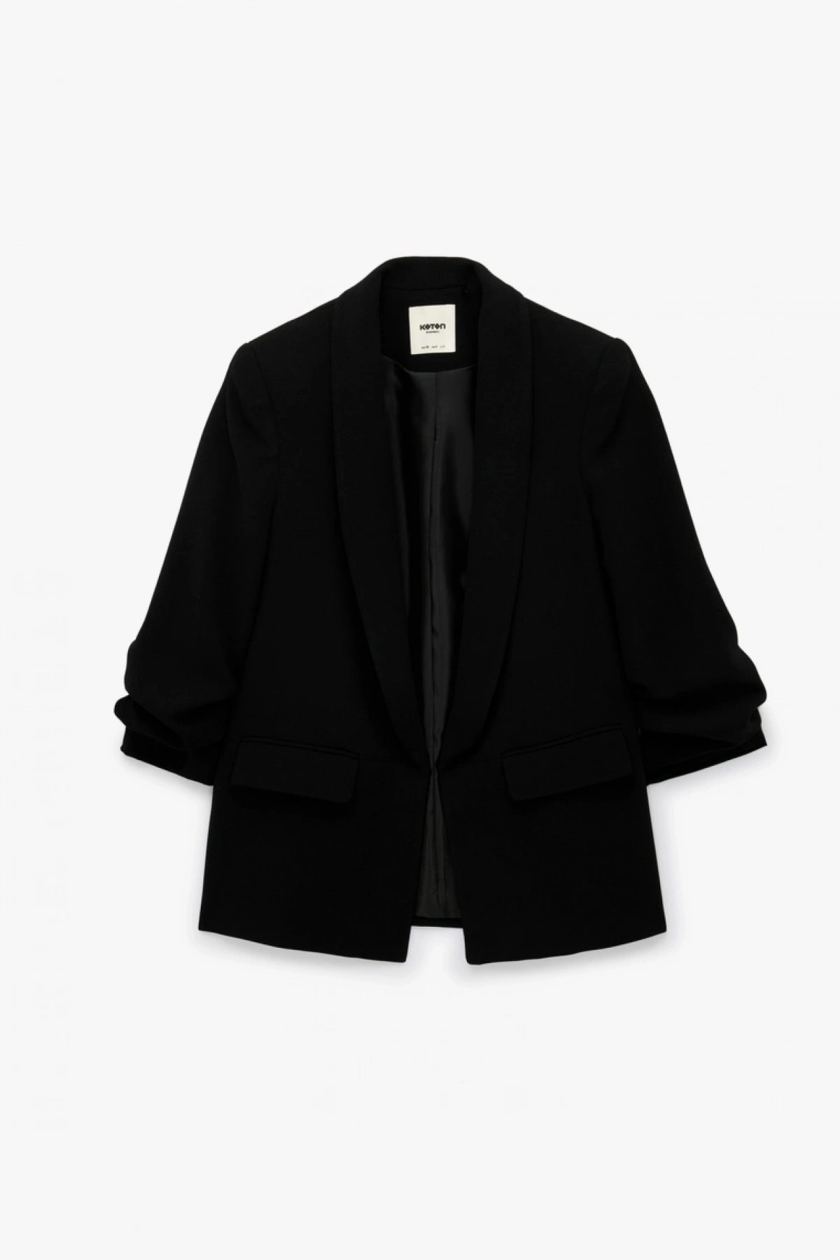 KOTON Krep Kumaş Şal Yaka 3/4 Kollu Blazer Ceket