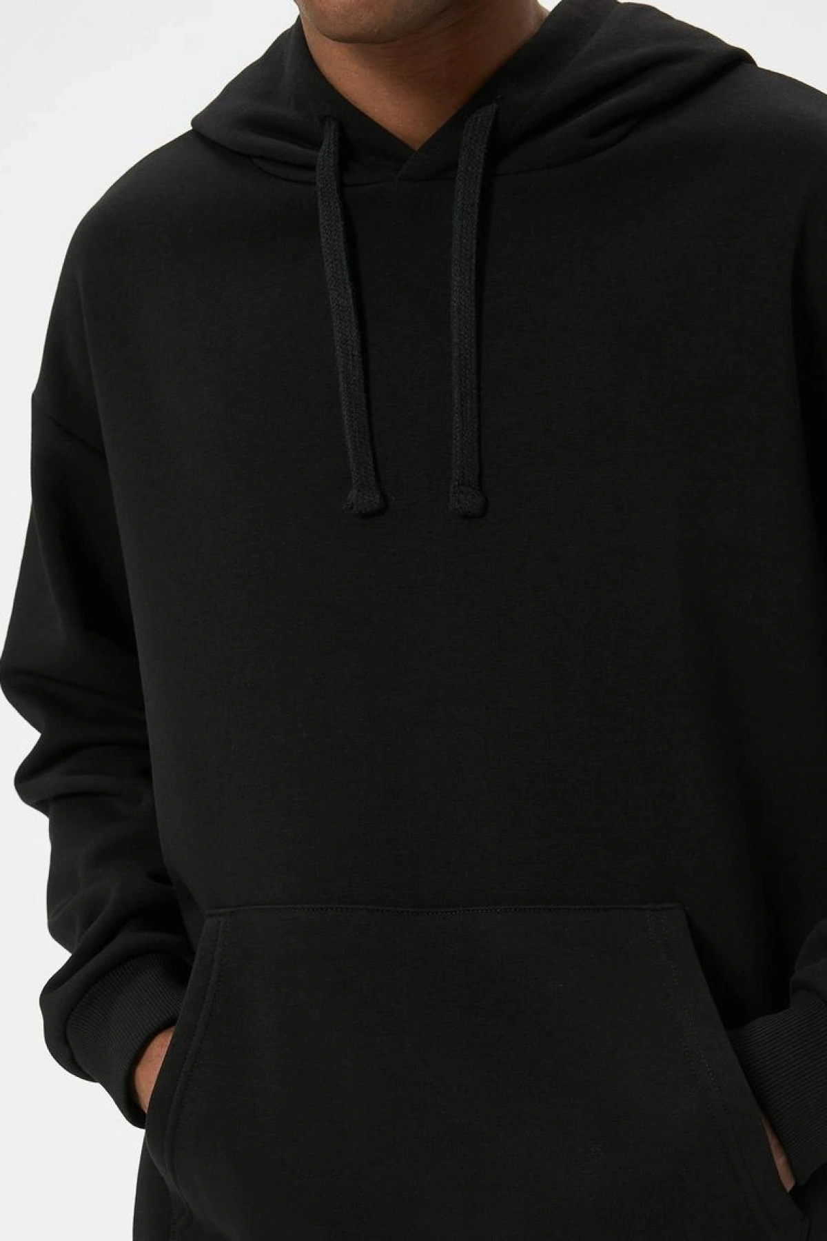 KOTON Oversize Sweatshirt Kapşonlu Basic Uzun Kollu Kanguru Cep Detaylı Şardonlu