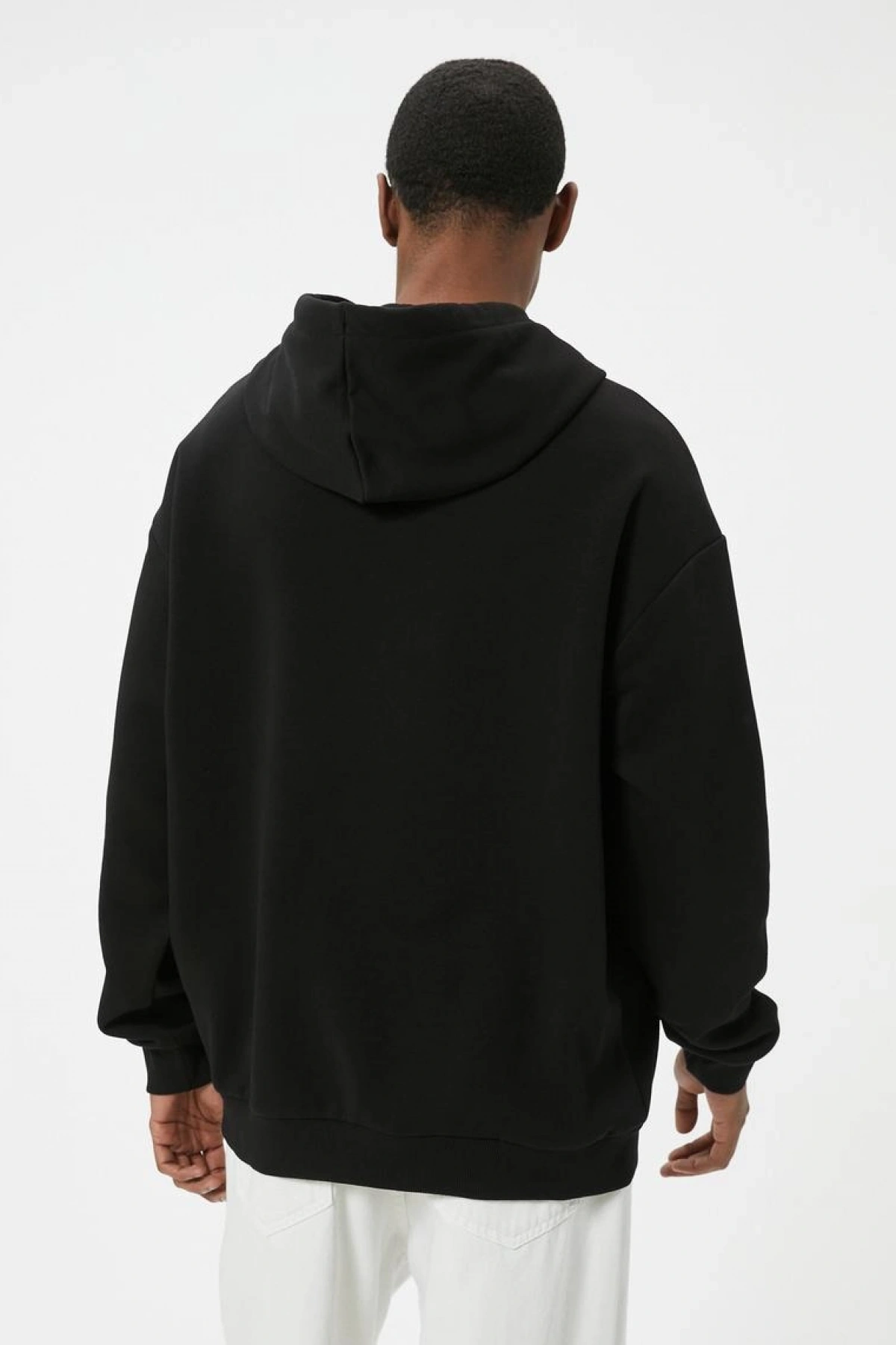 KOTON Oversize Sweatshirt Kapşonlu Basic Uzun Kollu Kanguru Cep Detaylı Şardonlu