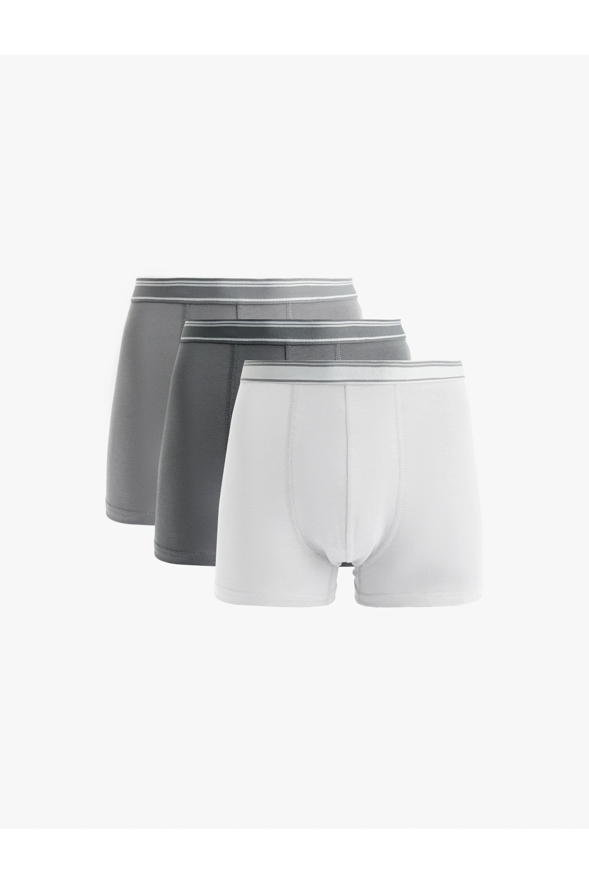 Koton Pamuklu Basic Çizgili Lastik Detaylı 3lü Boxer Set