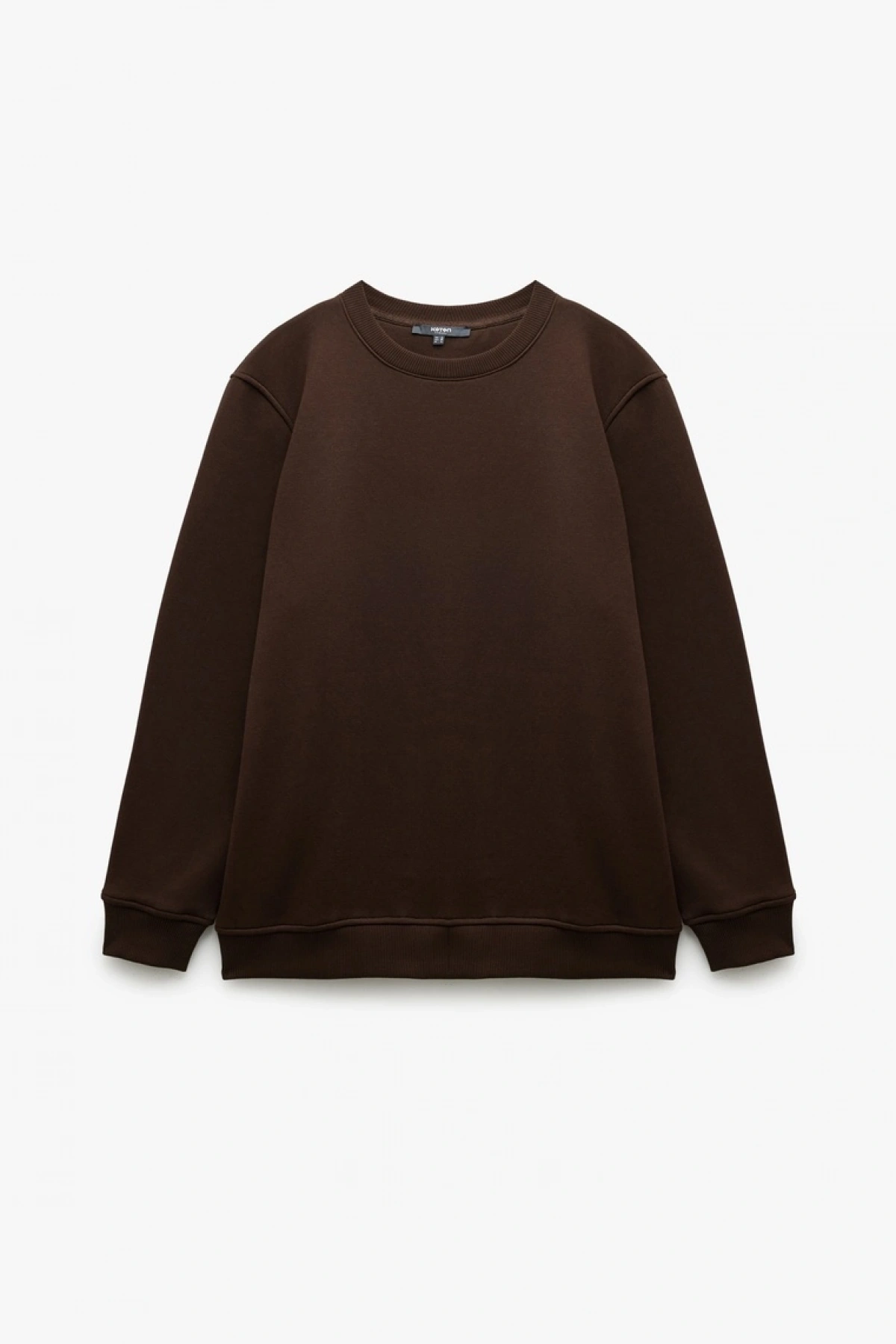 KOTON Pamuklu Uzun Kollu Şardonlu Bisiklet Yaka Erkek Basic Sweatshirt
