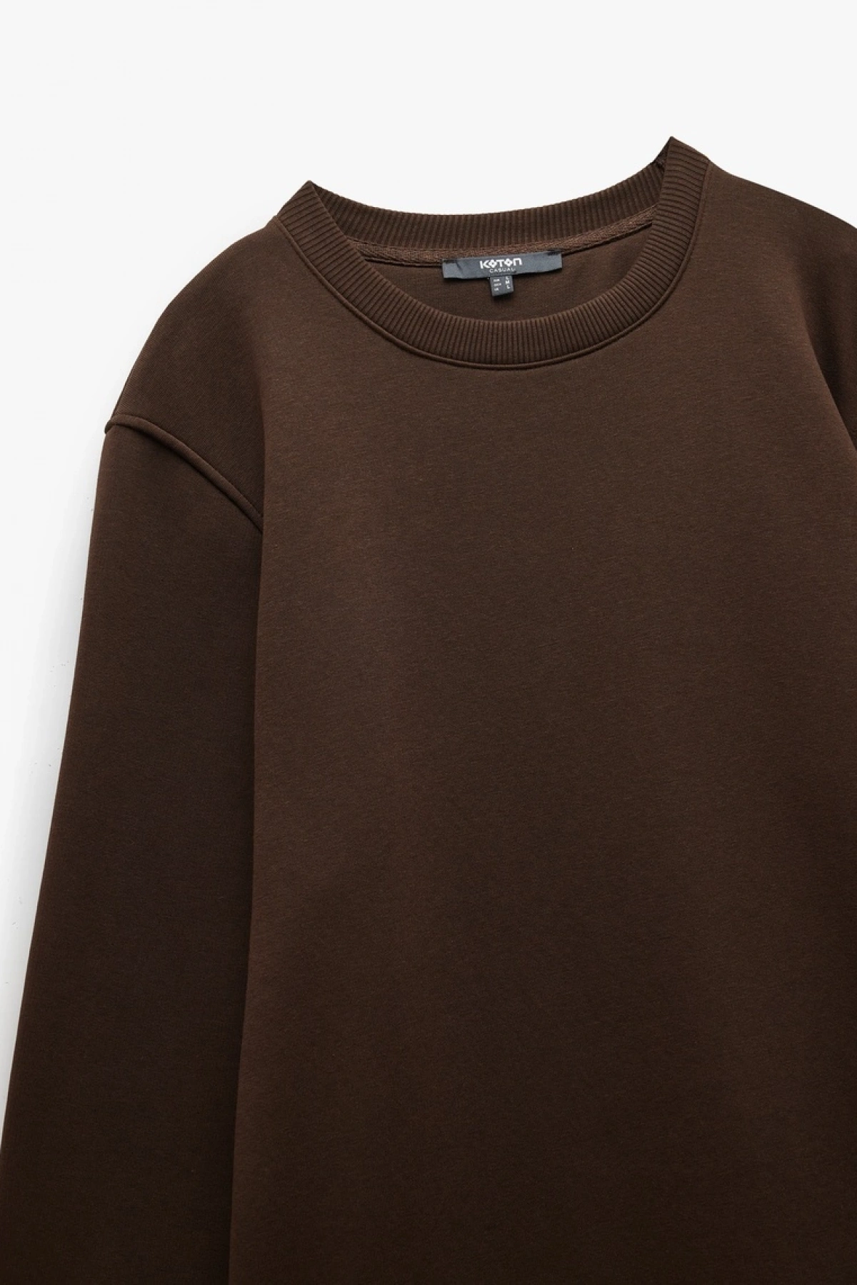 KOTON Pamuklu Uzun Kollu Şardonlu Bisiklet Yaka Erkek Basic Sweatshirt