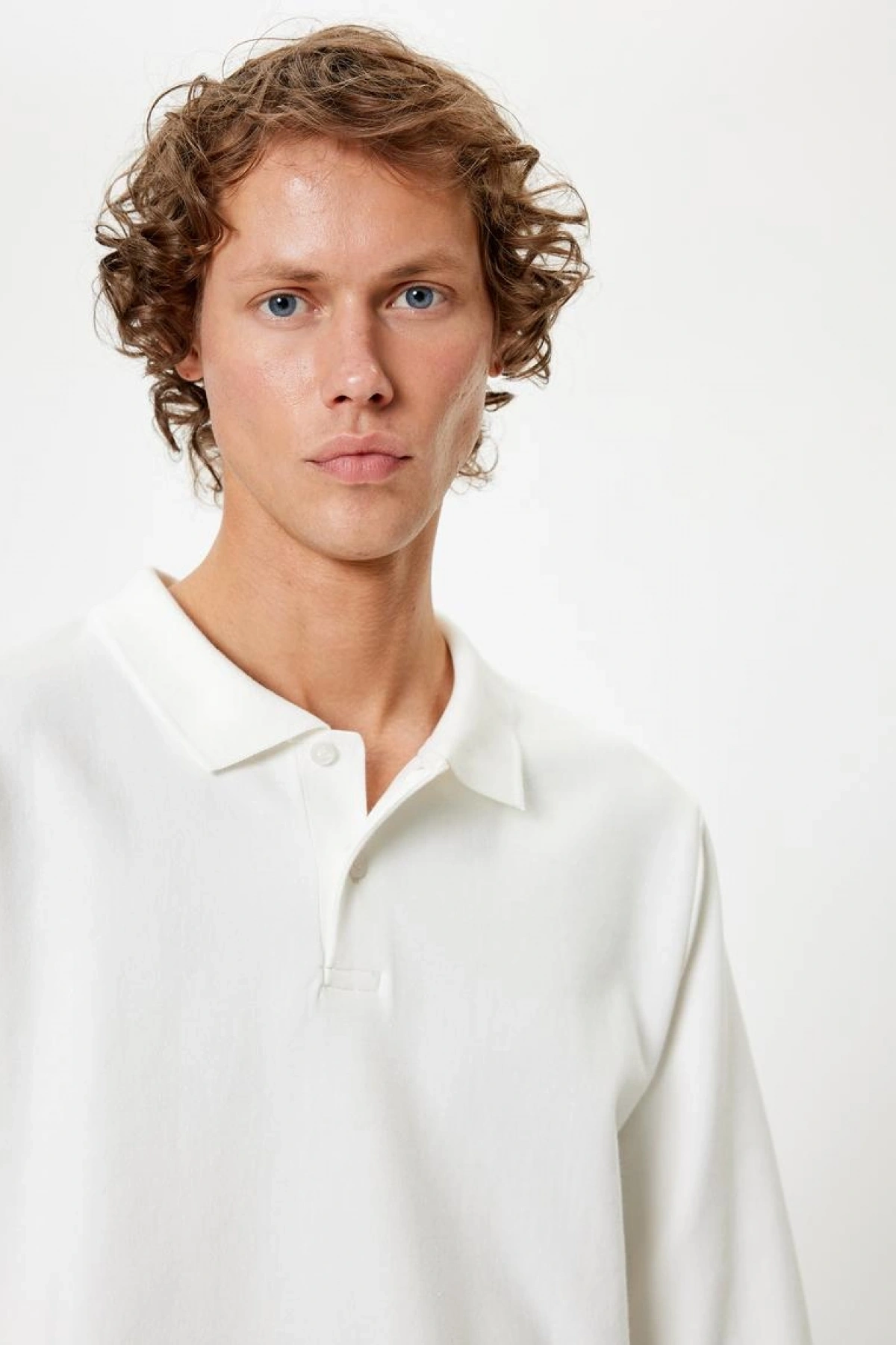 Koton Polo Yaka Sweatshirt Basic Düğmeli Pamuklu İnterlok Kumaş