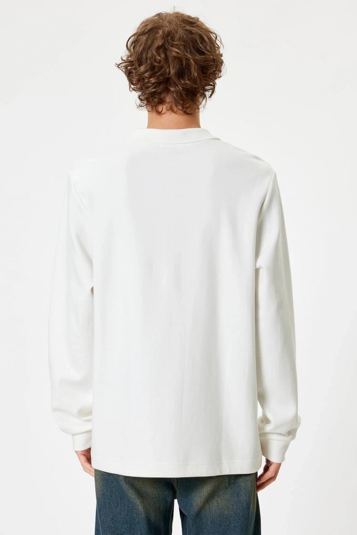 Koton Polo Yaka Sweatshirt Basic Düğmeli Pamuklu İnterlok Kumaş