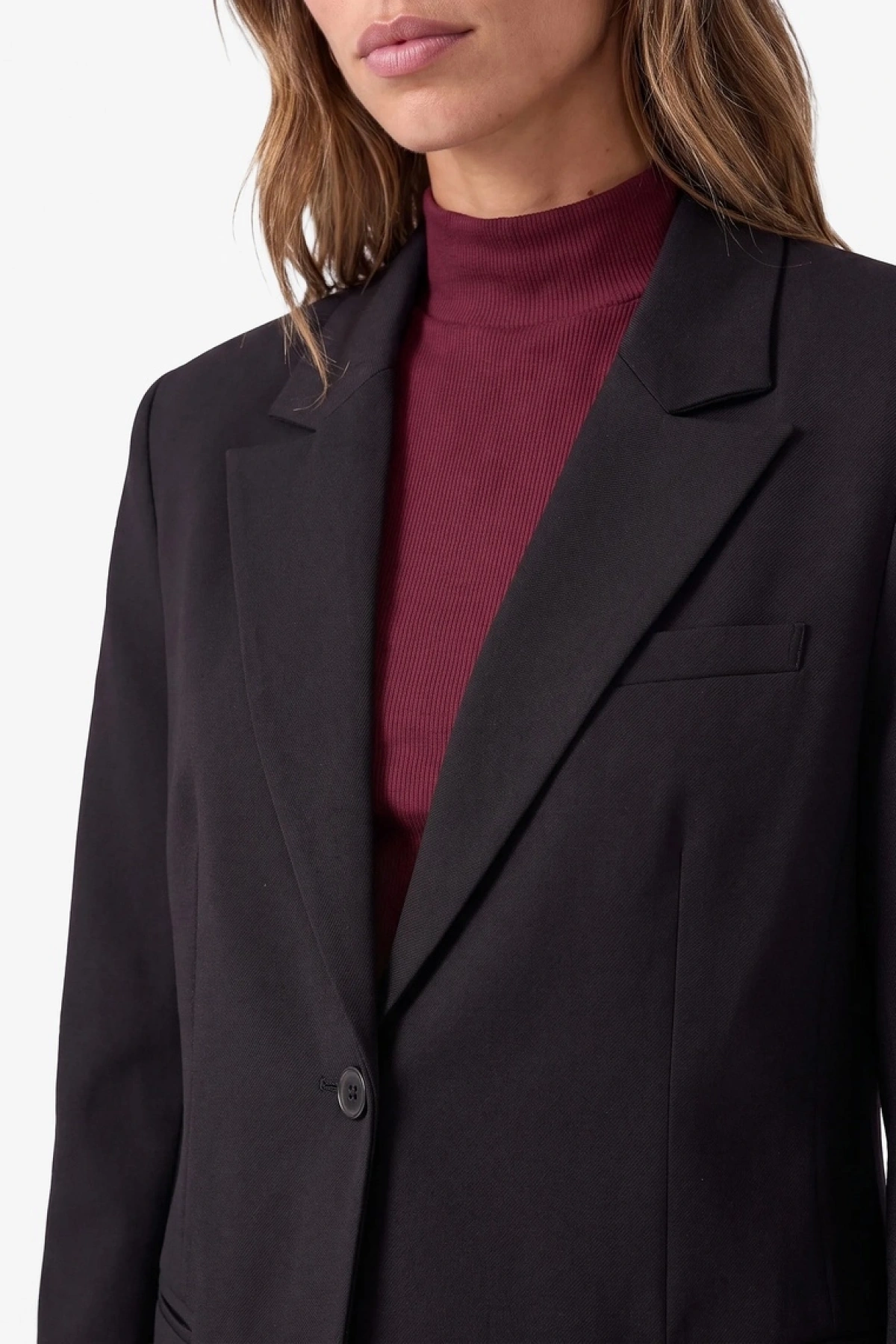 KOTON Regular Fit Fleto Çift Cepli Uzun Kollu Geniş Yaka Blazer Ceket
