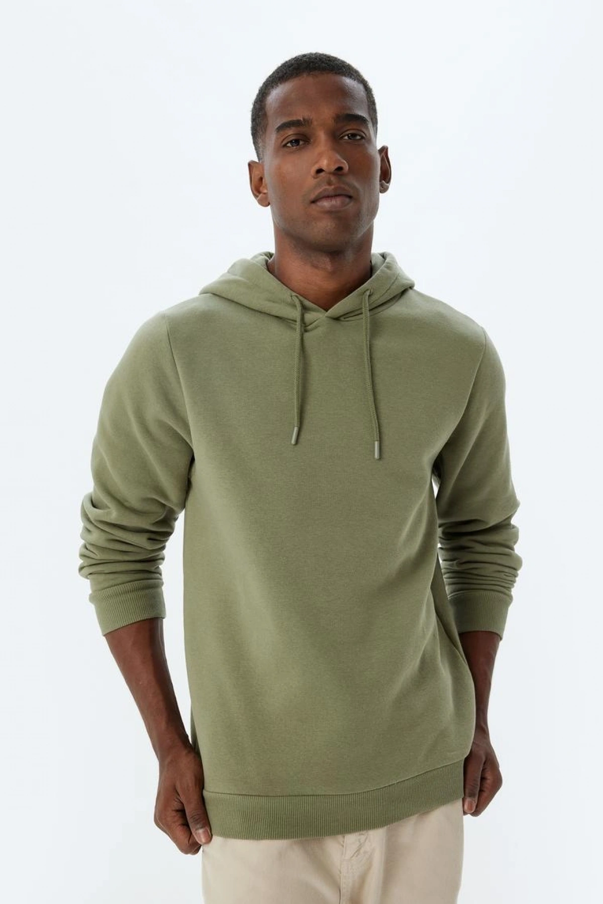 KOTON Şardonlu Pamuk Karışımlı Basic Kapşonlu Sweatshirt