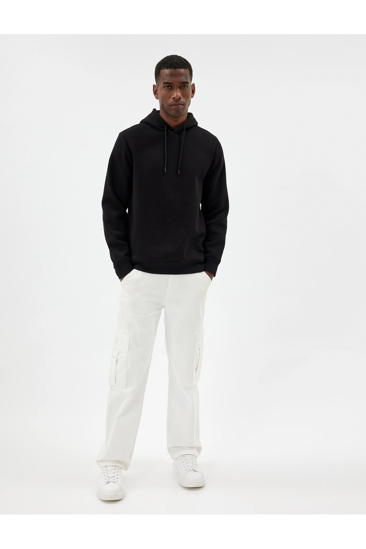 Koton Şardonlu Pamuklu Basic Kapşonlu Sweatshirt