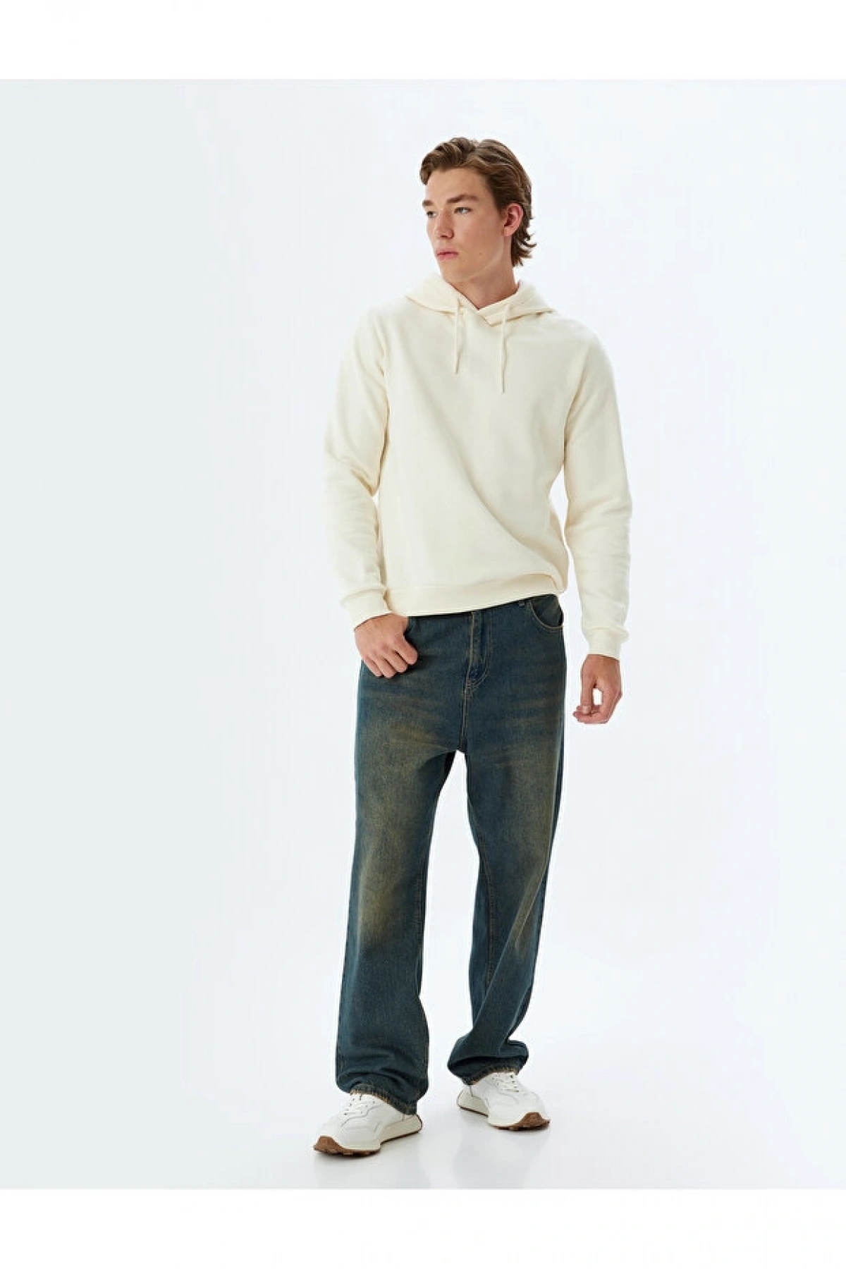 Koton Şardonlu Pamuklu Basic Kapşonlu Sweatshirt