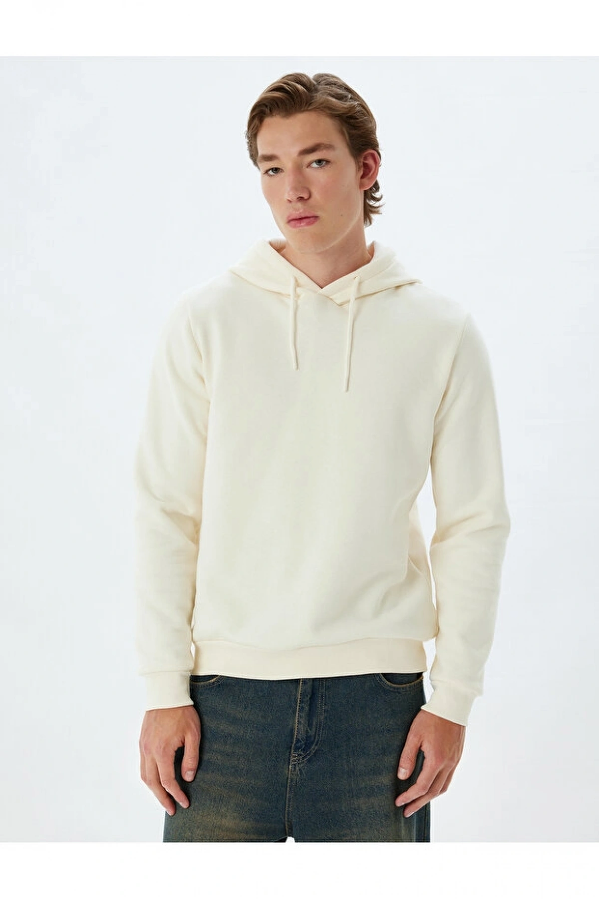 Koton Şardonlu Pamuklu Basic Kapşonlu Sweatshirt